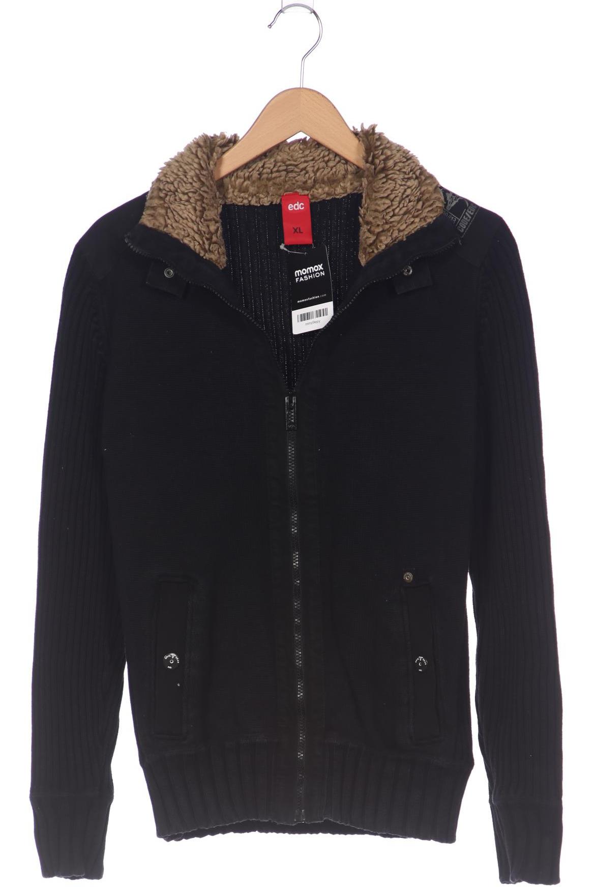 

edc by Esprit Herren Strickjacke, schwarz, Gr. 54