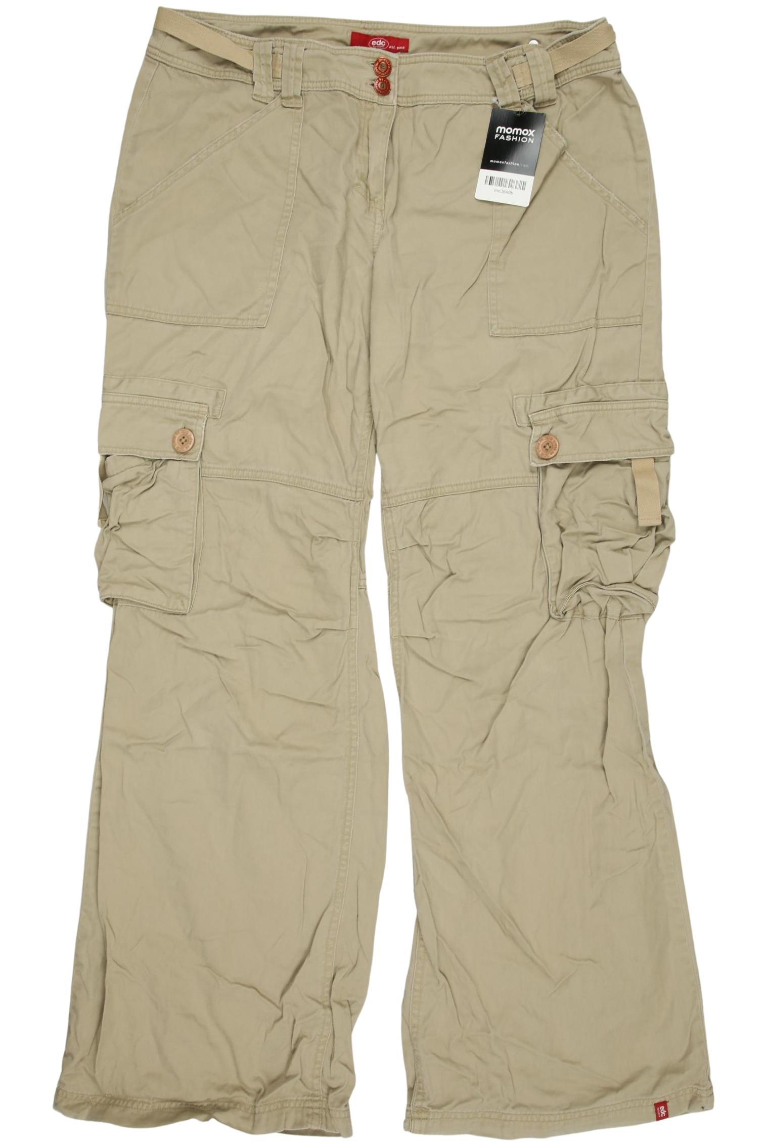 

edc by Esprit Damen Stoffhose, beige, Gr. 42