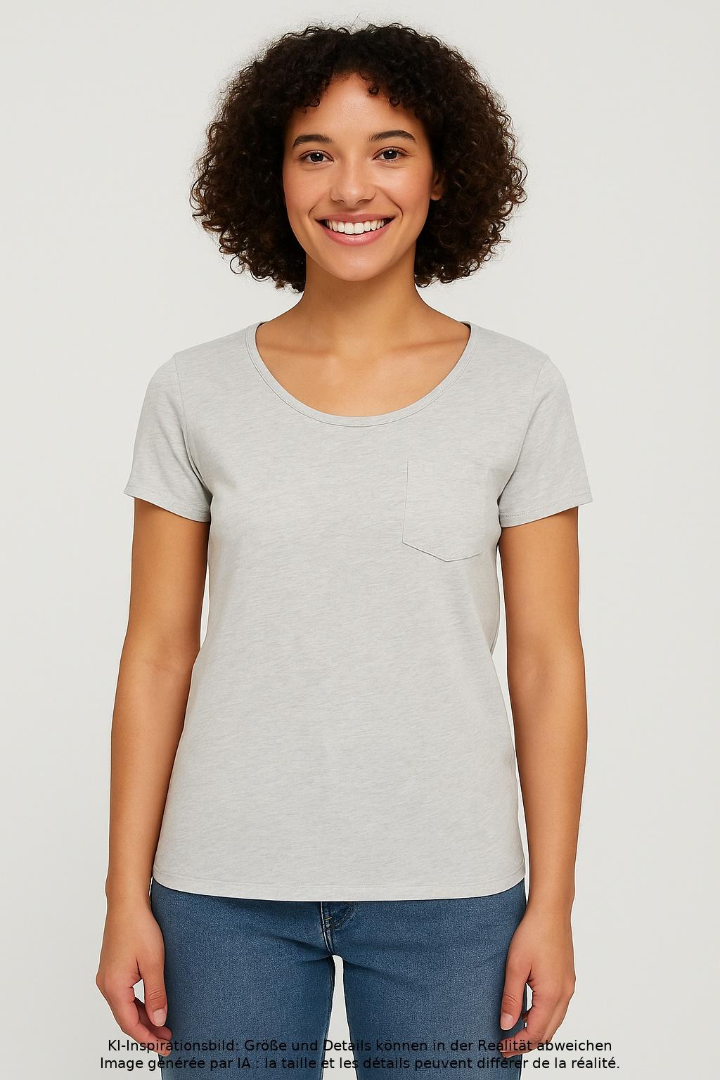 

edc by Esprit Damen T-Shirt, grau, Gr. 38