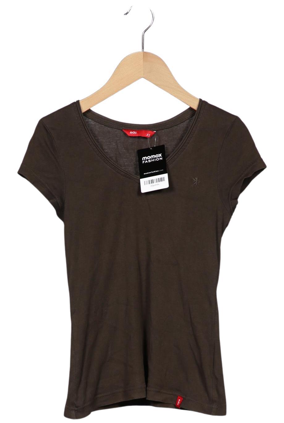 

edc by Esprit Damen T-Shirt, braun, Gr. 34