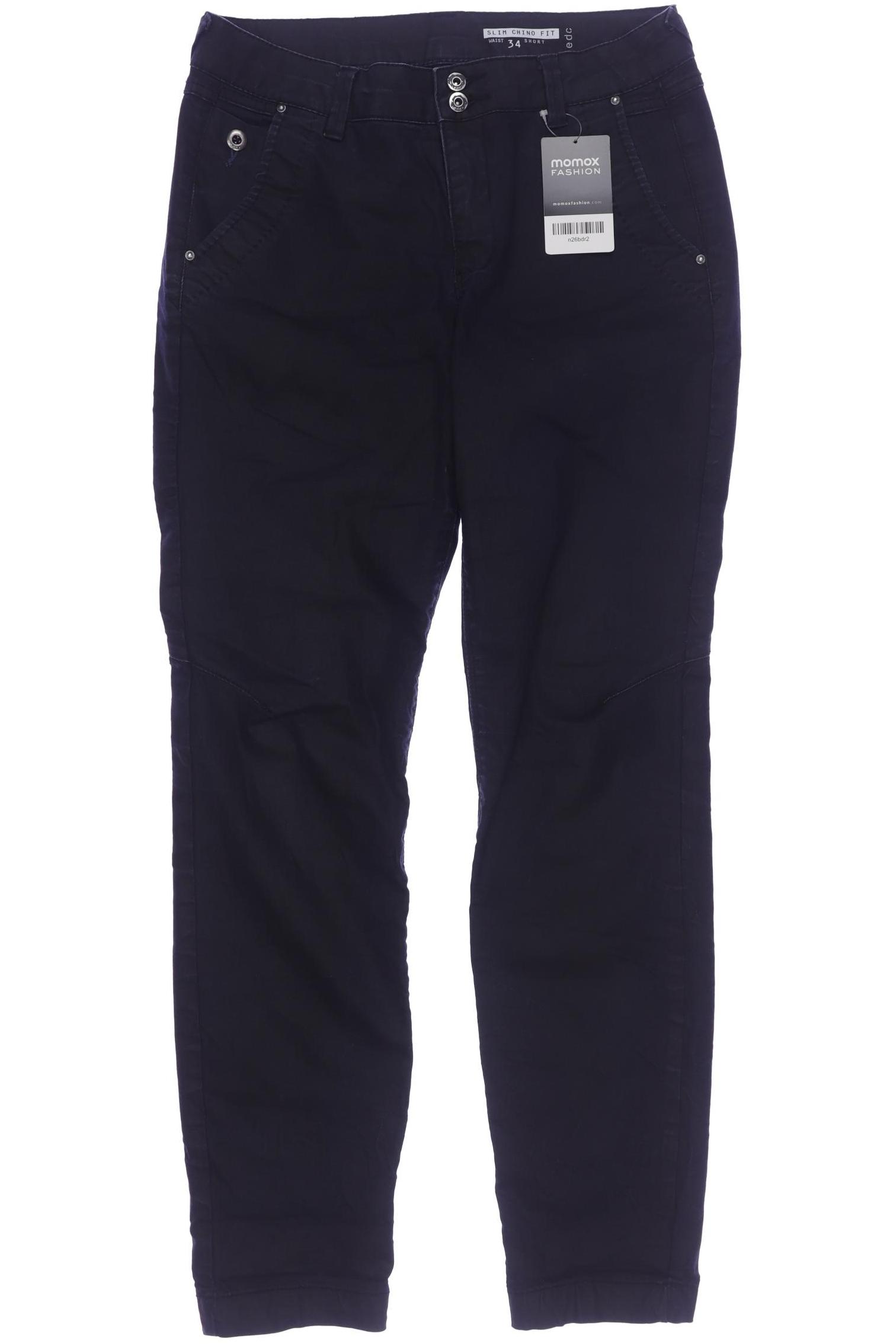 

edc by Esprit Damen Stoffhose, marineblau, Gr. 34