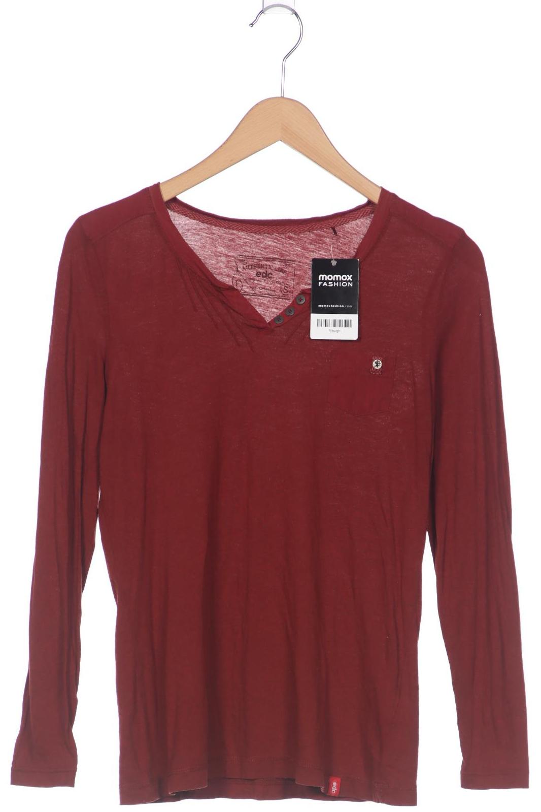 

edc by Esprit Damen Langarmshirt, bordeaux, Gr. 36