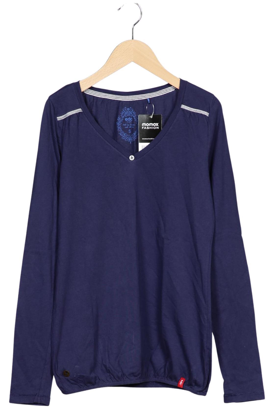 

edc by Esprit Damen Langarmshirt, marineblau, Gr. 36