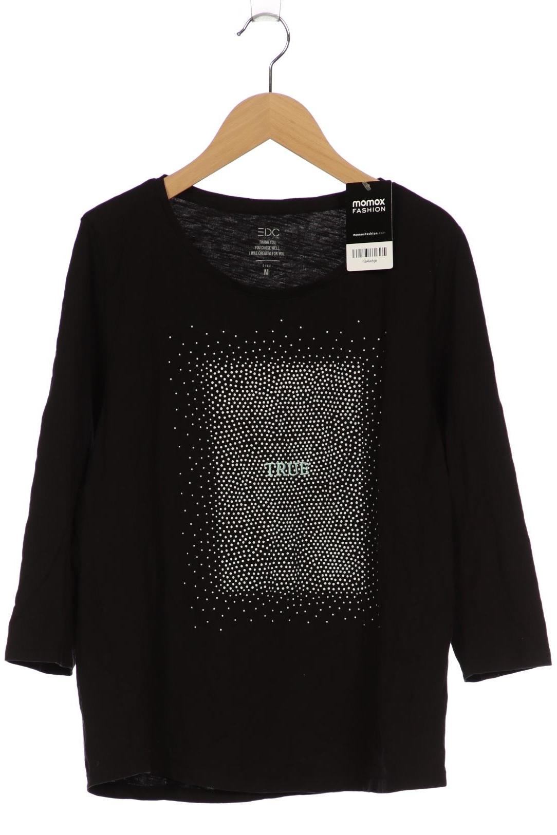 

edc by Esprit Damen Langarmshirt, schwarz, Gr. 38