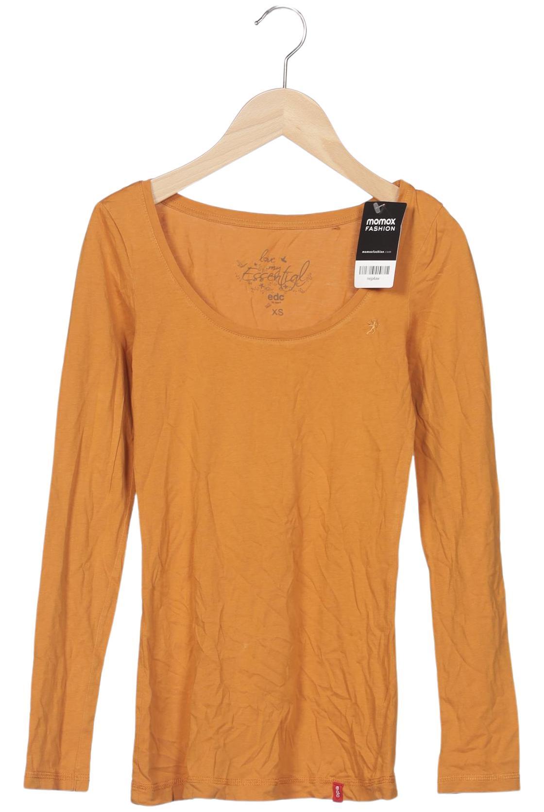 

edc by Esprit Damen Langarmshirt, orange, Gr. 34