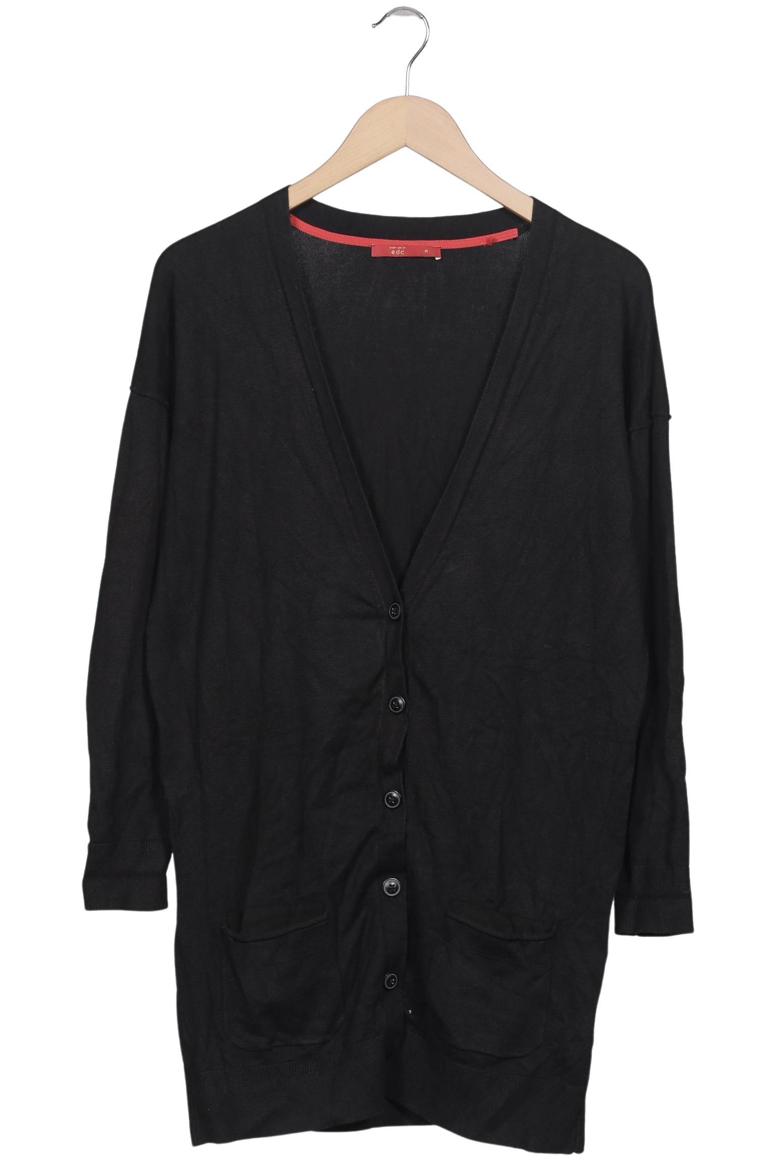 

edc by Esprit Damen Strickjacke, schwarz, Gr. 38