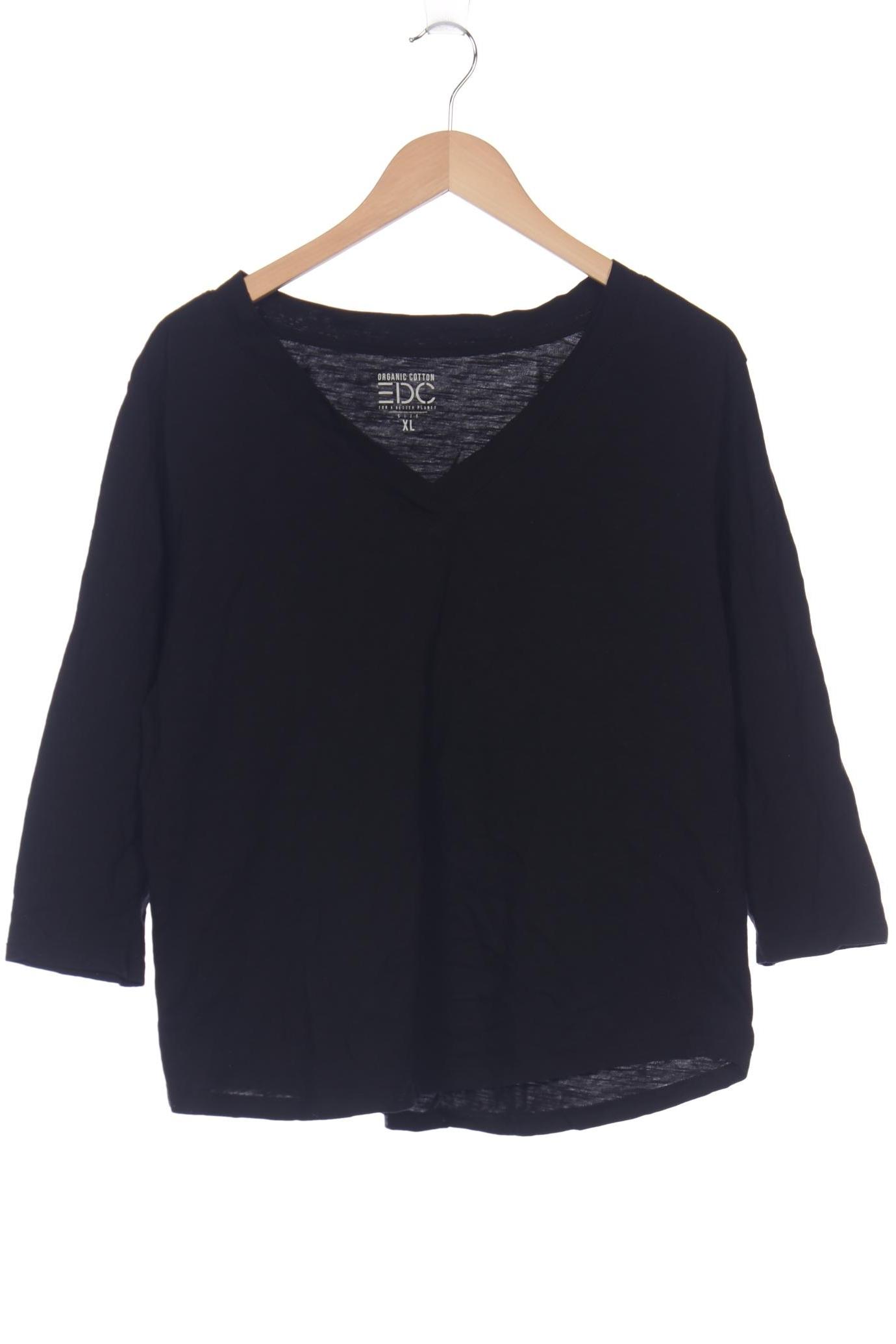 

edc by Esprit Damen Langarmshirt, schwarz, Gr. 44