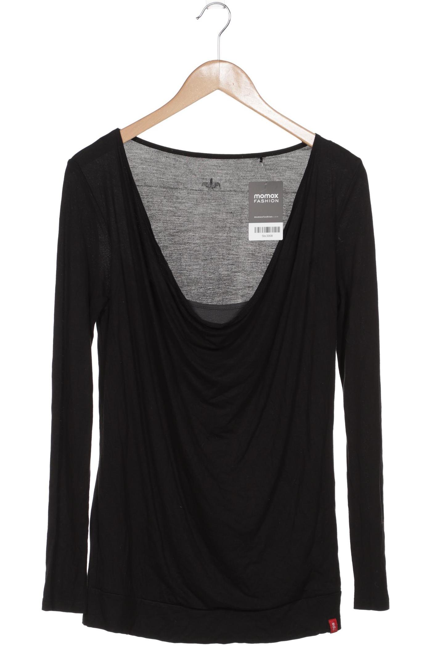 

edc by Esprit Damen Langarmshirt, schwarz, Gr. 32