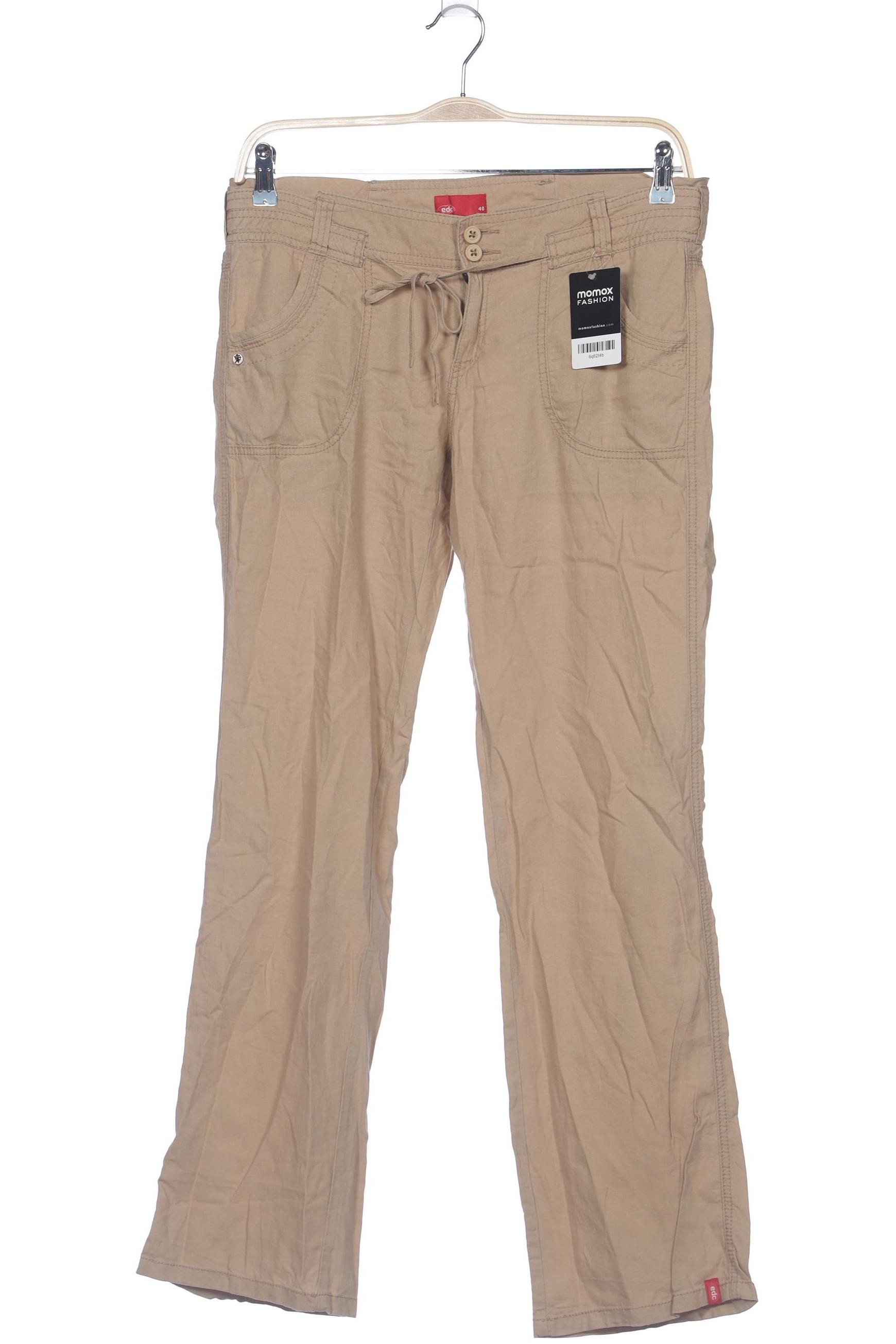 

edc by Esprit Damen Stoffhose, beige, Gr. 40