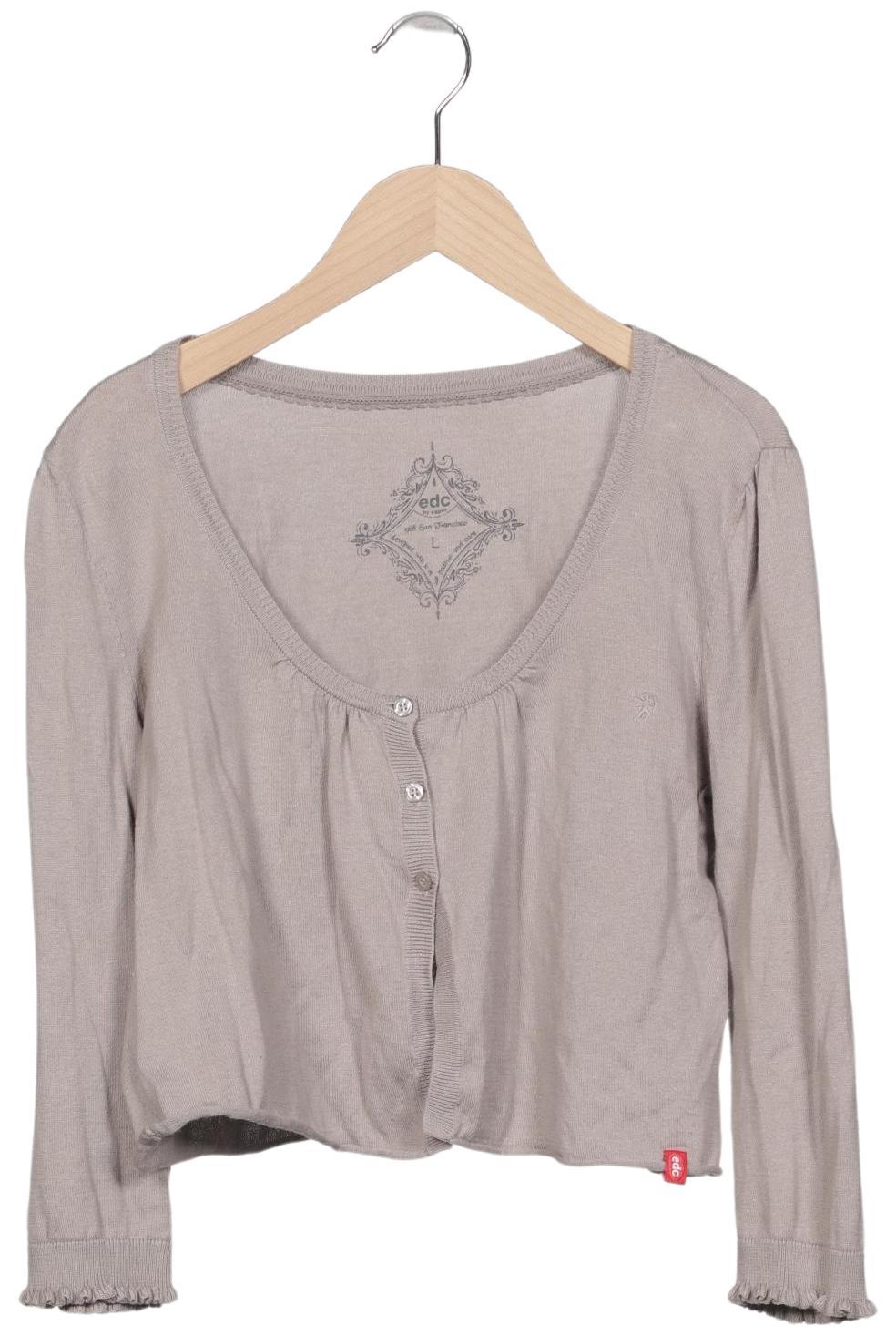 

edc by Esprit Damen Strickjacke, grau, Gr. 42