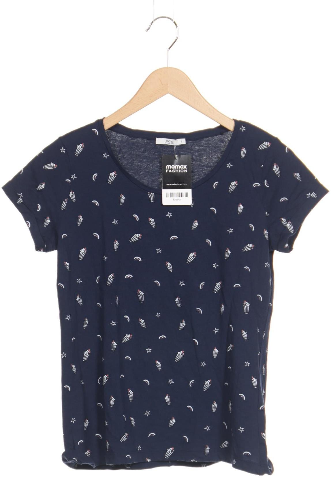 

edc by Esprit Damen T-Shirt, marineblau, Gr. 36