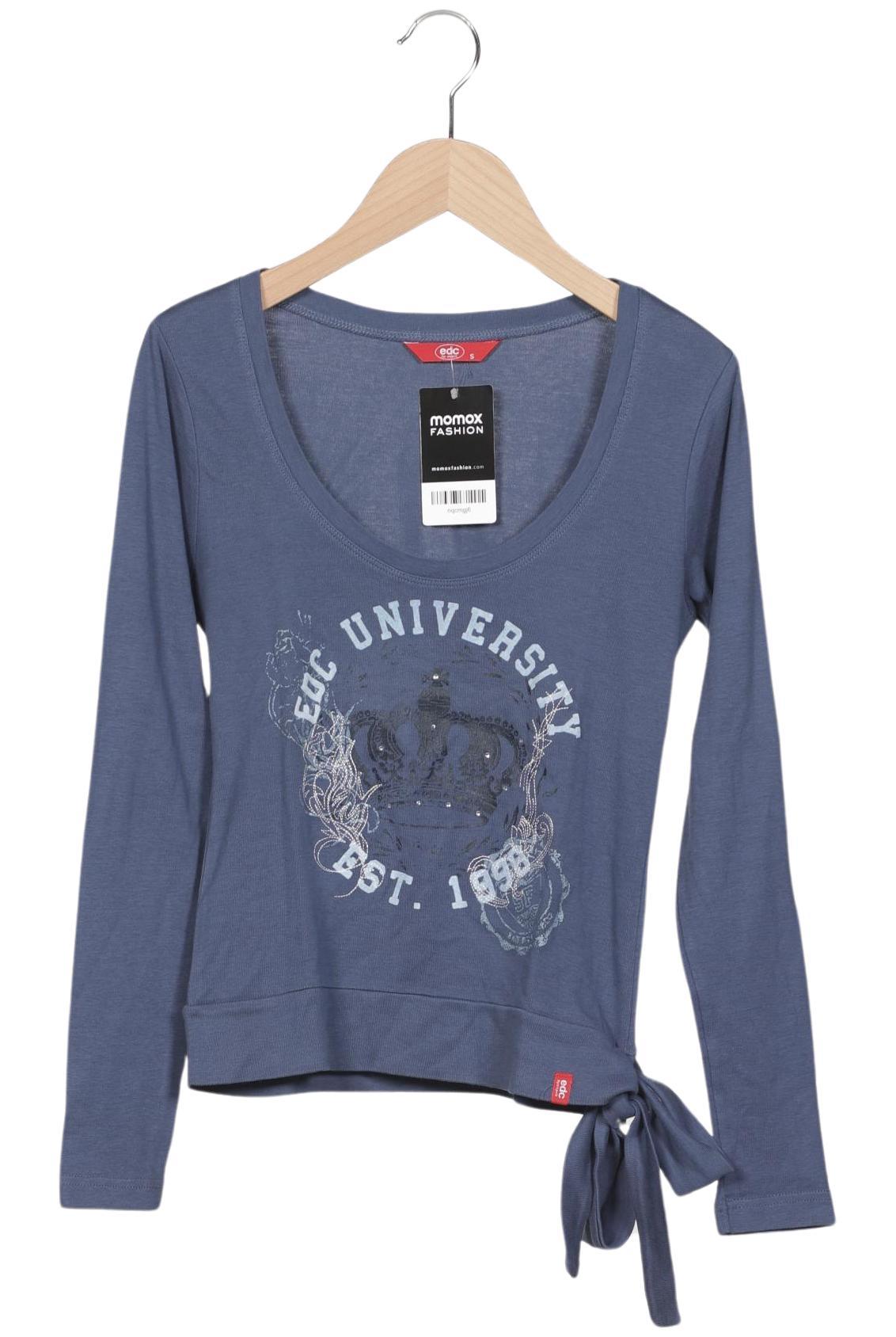 

edc by Esprit Damen Langarmshirt, blau, Gr. 36