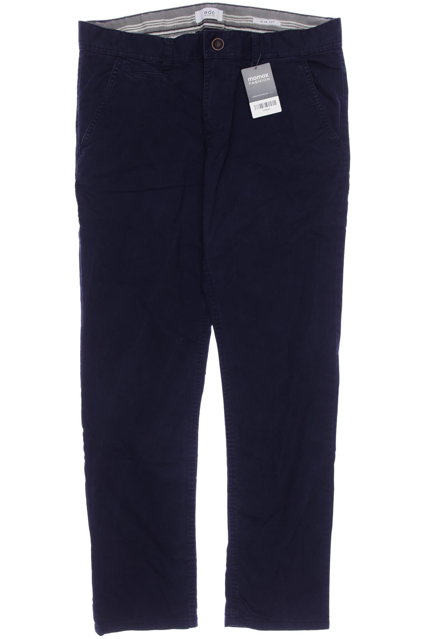 

edc by Esprit Herren Stoffhose, marineblau, Gr. 33