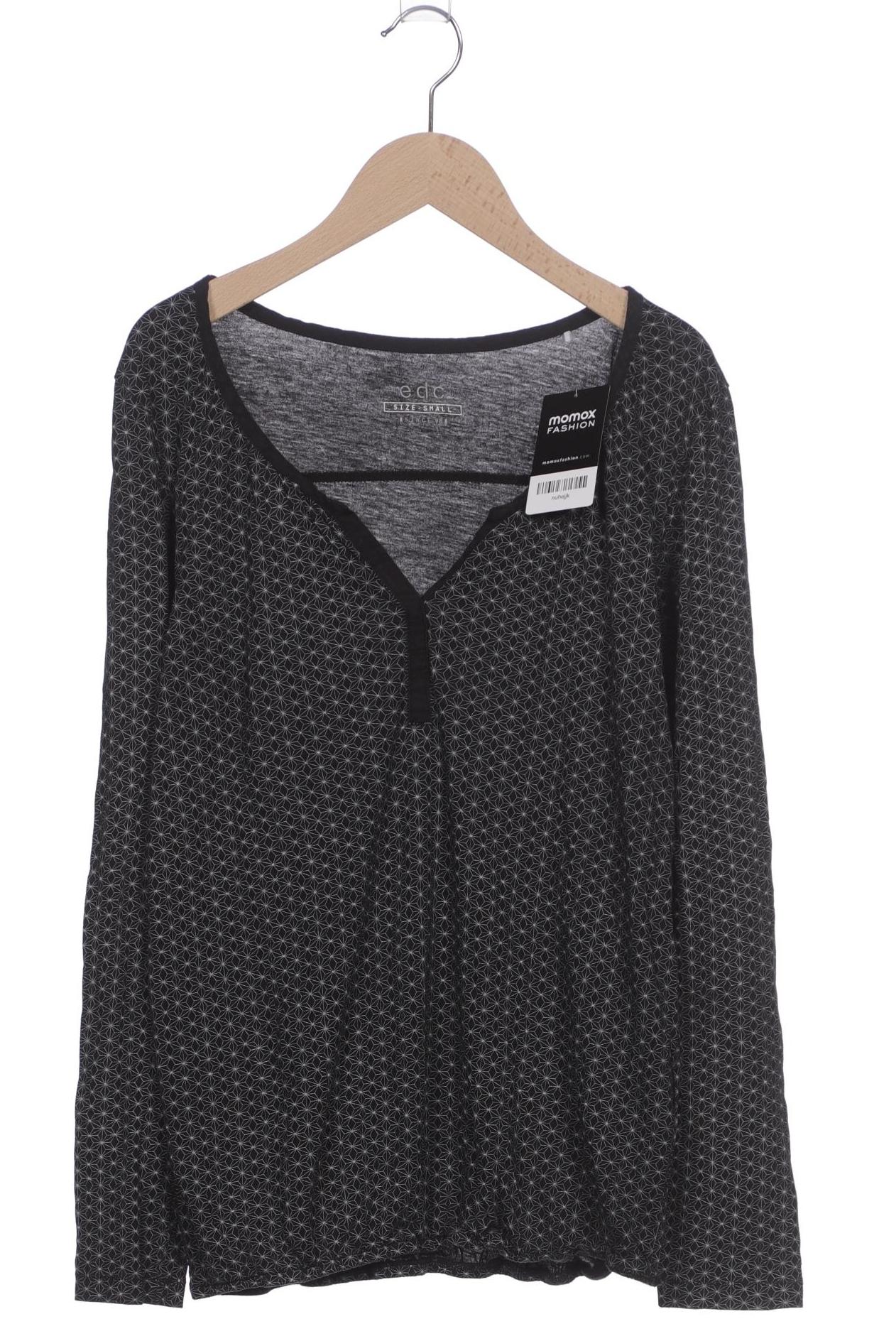 

edc by Esprit Damen Langarmshirt, schwarz, Gr. 36