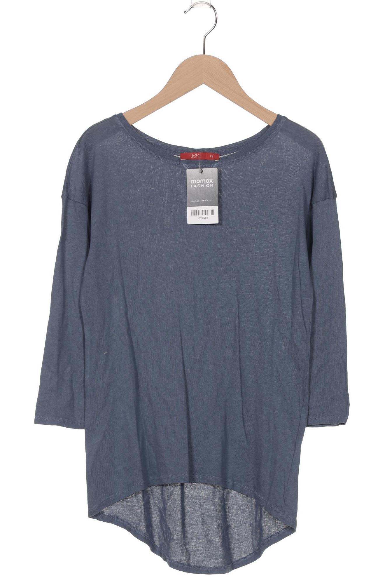 

edc by Esprit Damen Langarmshirt, blau, Gr. 34