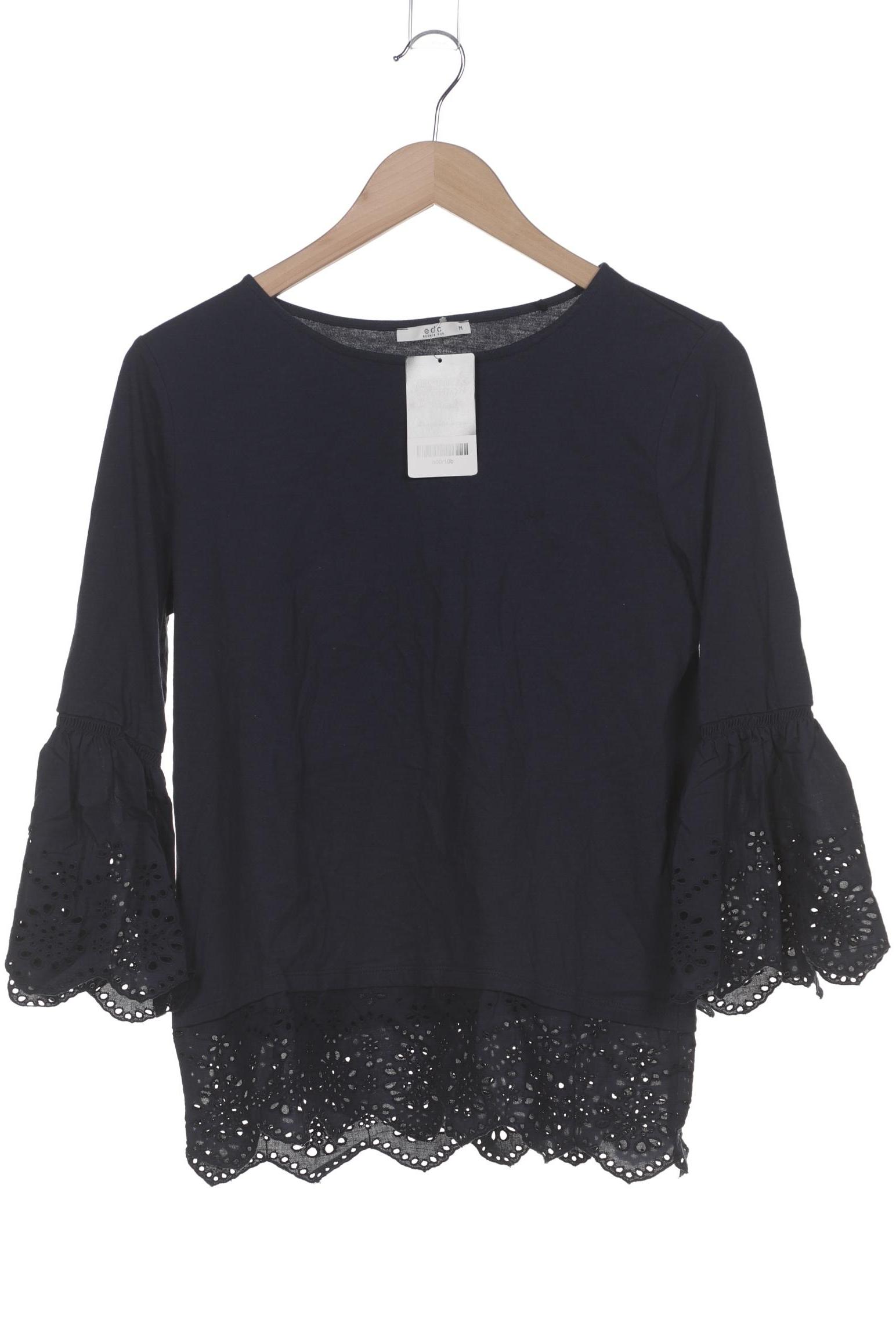 

edc by Esprit Damen Langarmshirt, marineblau, Gr. 38