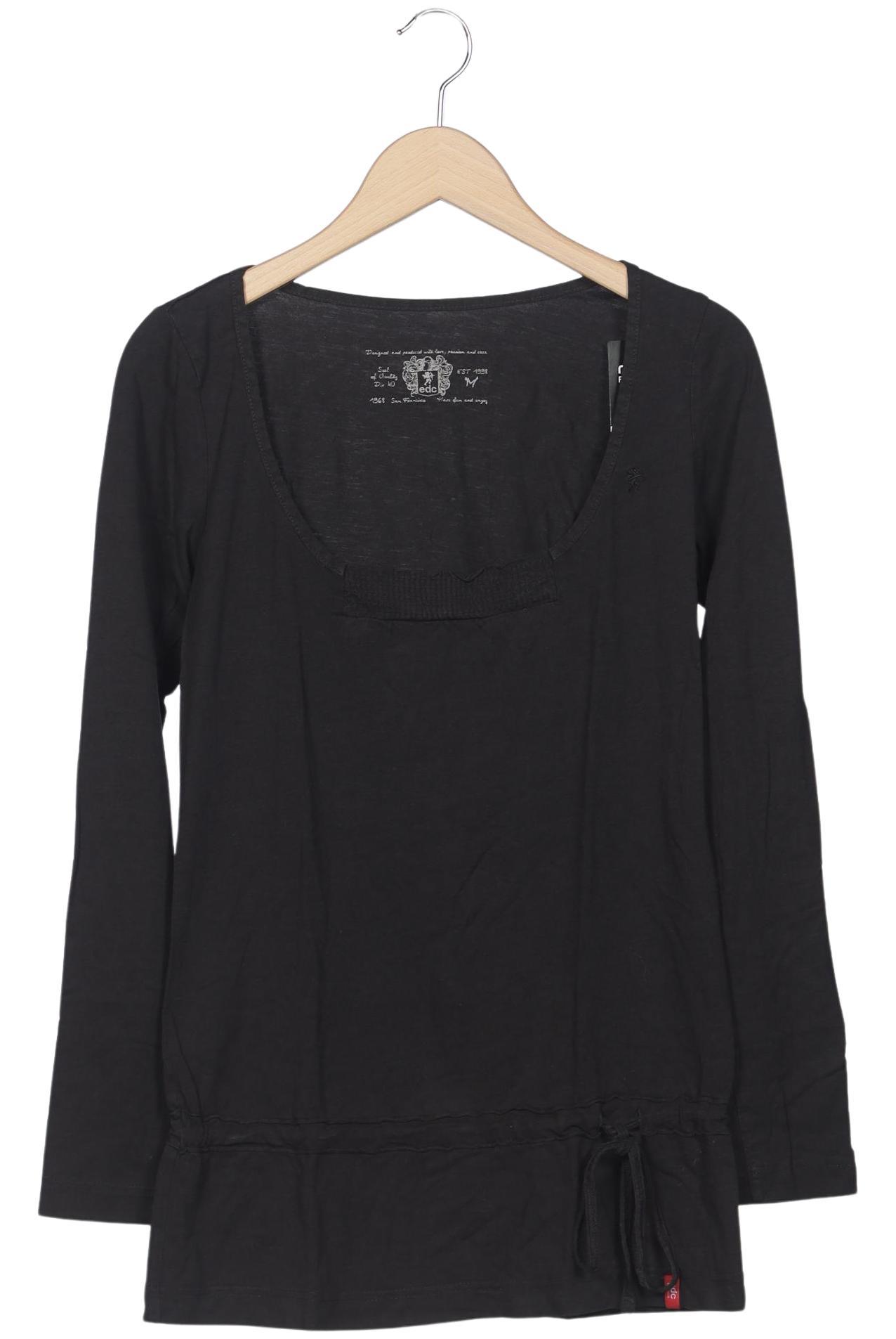 

edc by Esprit Damen Langarmshirt, schwarz, Gr. 38