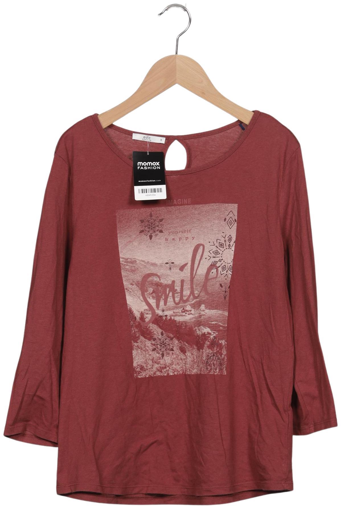 

edc by Esprit Damen Langarmshirt, bordeaux, Gr. 38