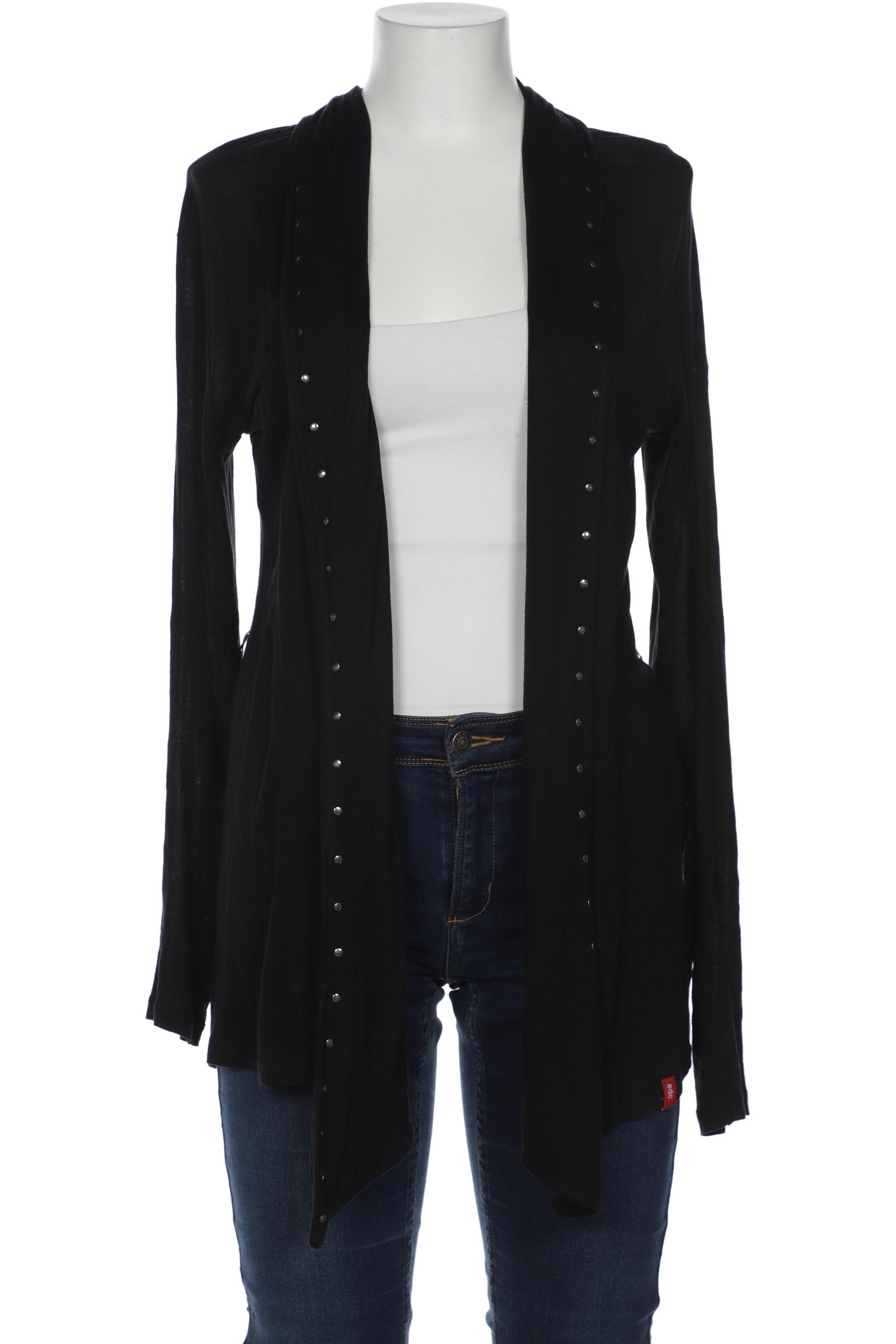 

edc by Esprit Damen Strickjacke, schwarz, Gr. 38