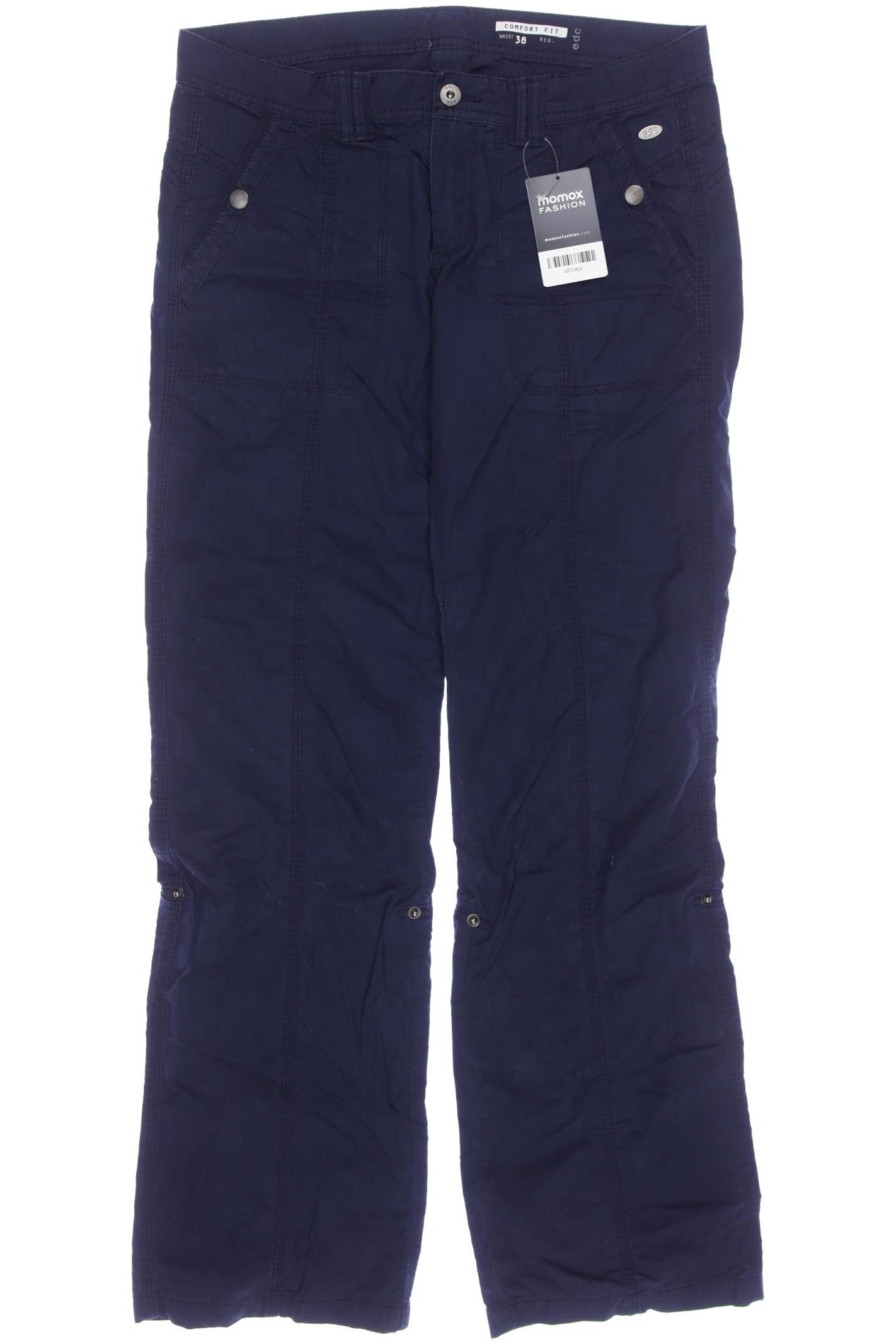 

edc by Esprit Damen Stoffhose, marineblau, Gr. 38