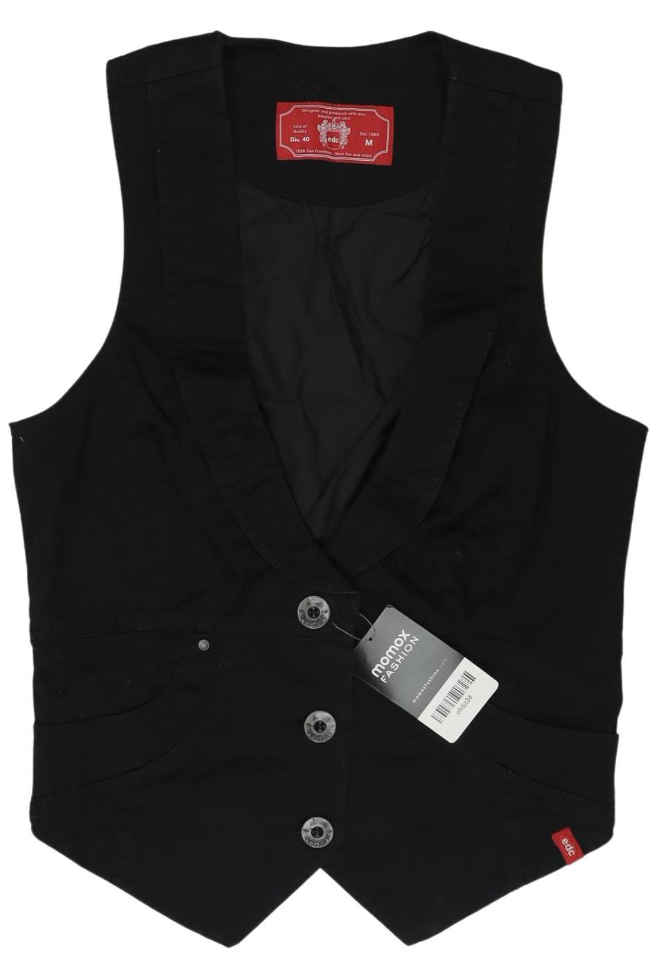 

edc by Esprit Damen Weste, schwarz, Gr. 38