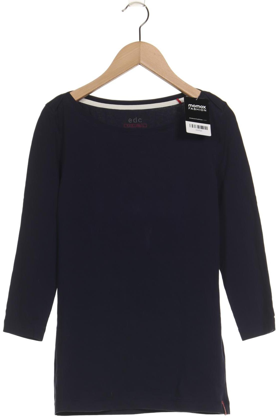 

edc by Esprit Damen Langarmshirt, marineblau, Gr. 36