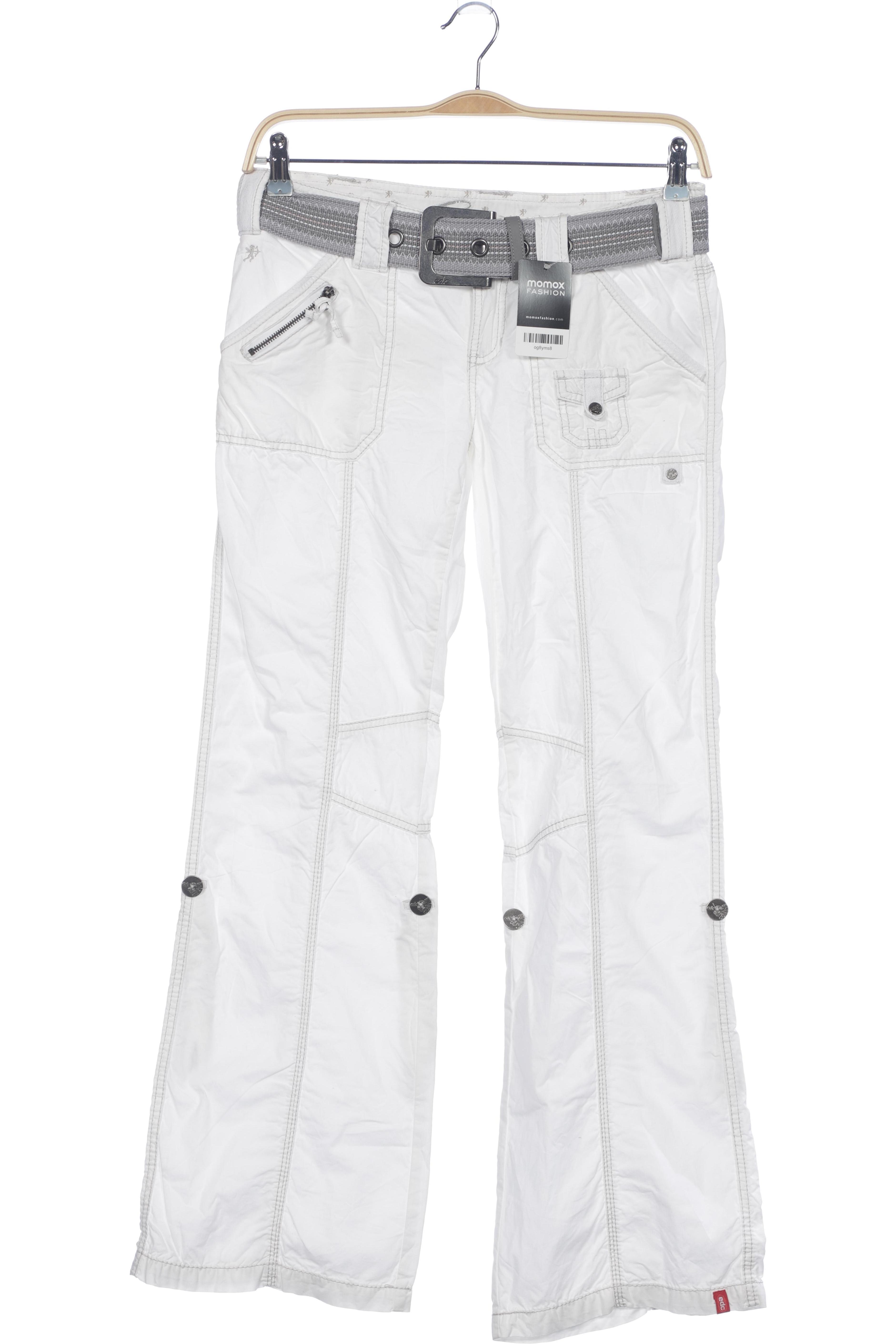 

edc by Esprit Damen Stoffhose, weiß, Gr. 38