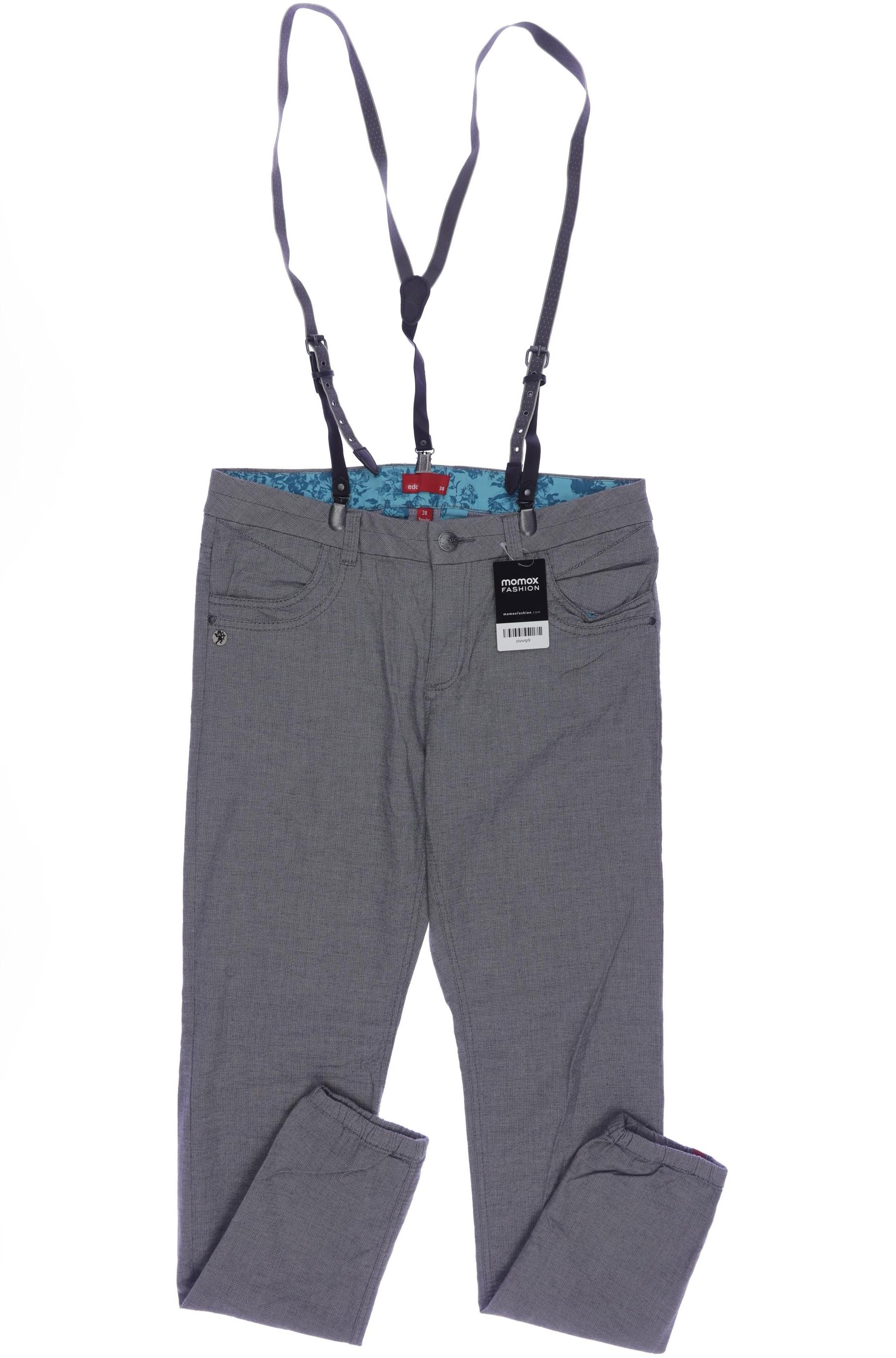 

edc by Esprit Damen Stoffhose, grau, Gr. 38