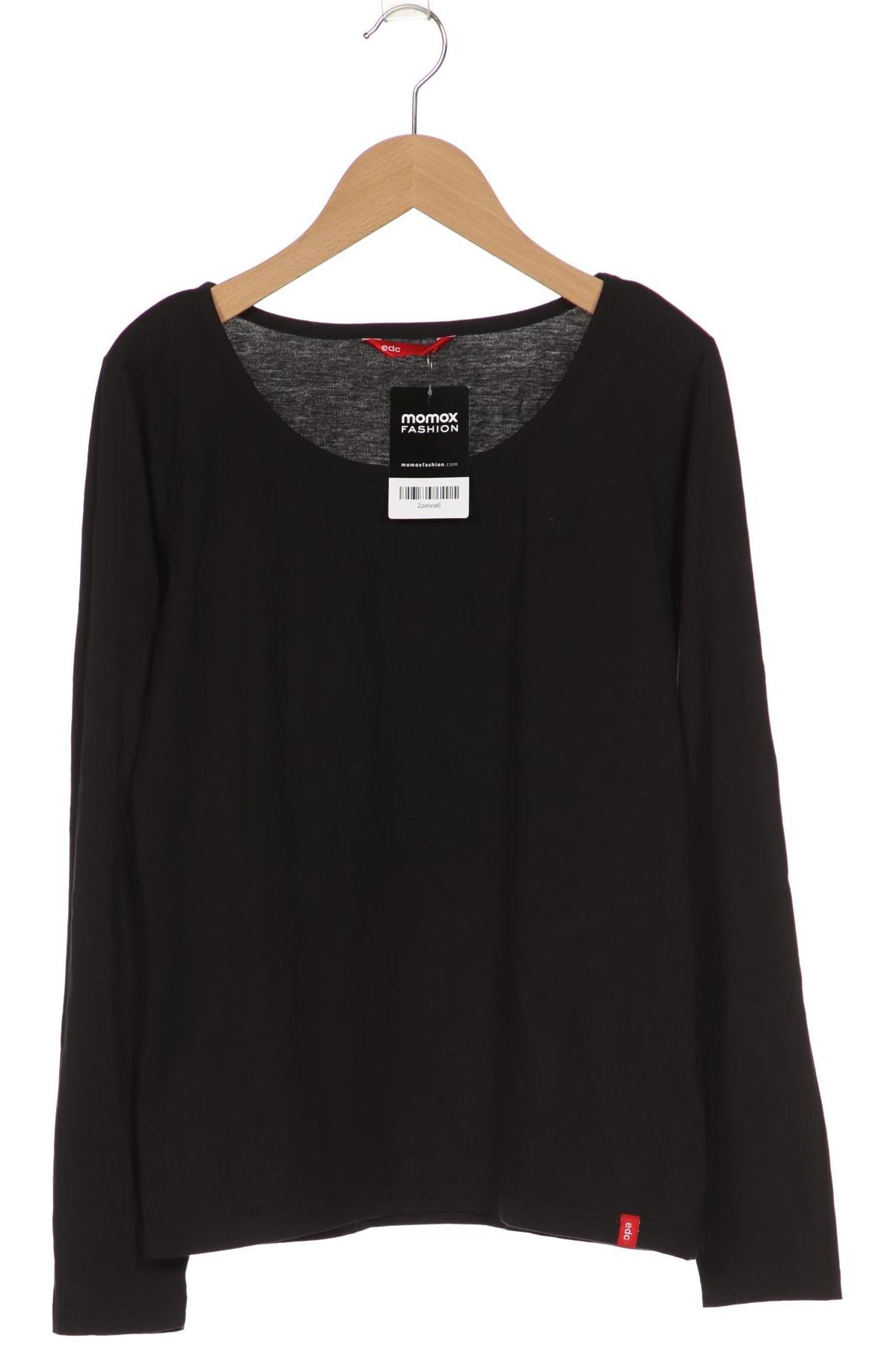 

edc by Esprit Damen Langarmshirt, schwarz, Gr. 42
