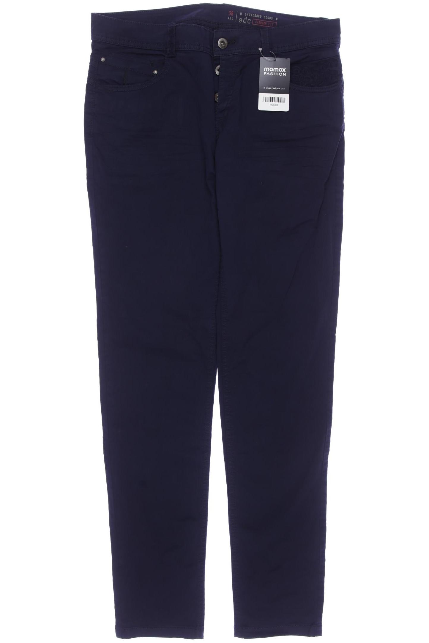 

edc by Esprit Damen Stoffhose, marineblau, Gr. 38