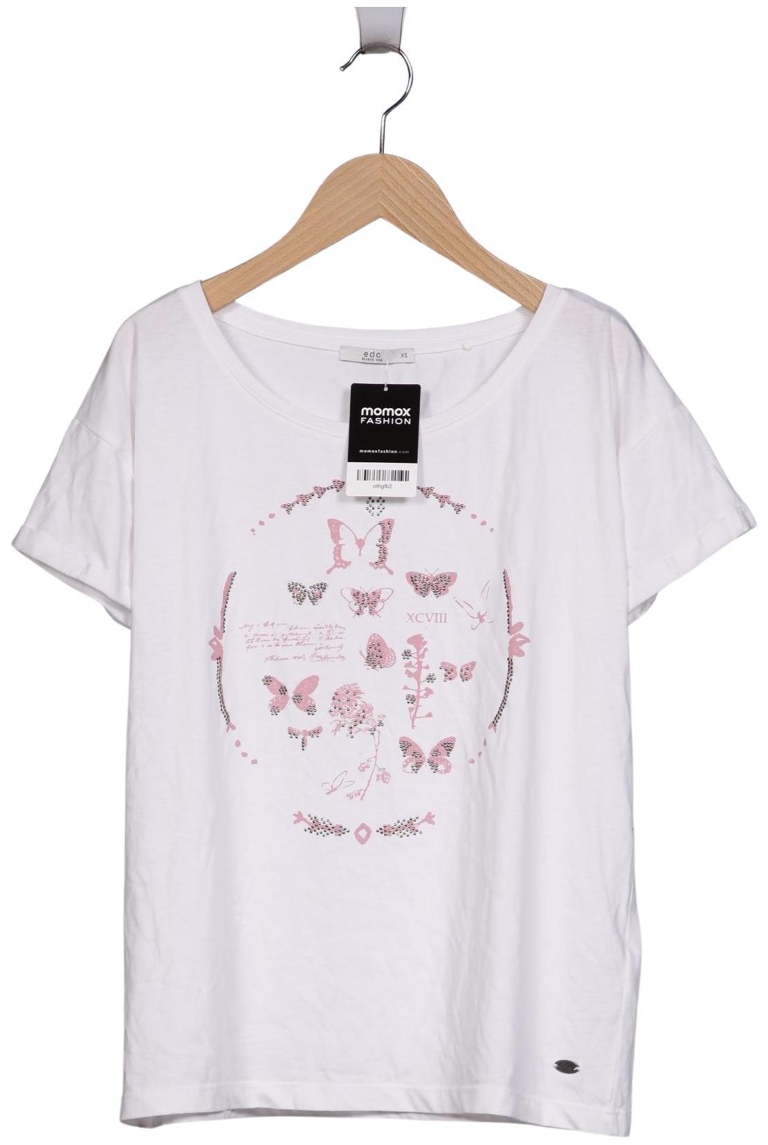 

edc by Esprit Damen T-Shirt, weiß, Gr. 34