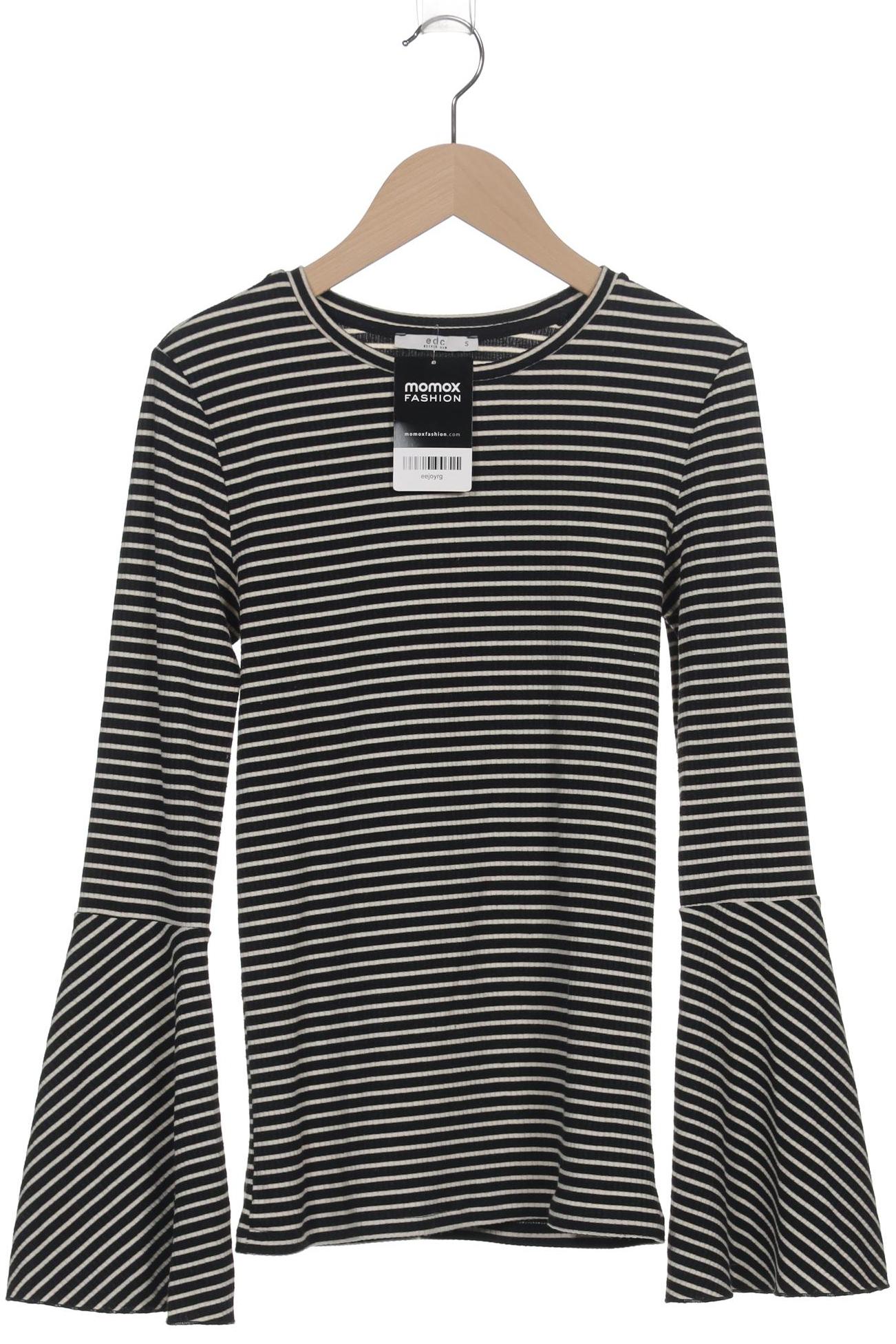 

edc by Esprit Damen Langarmshirt, schwarz, Gr. 36