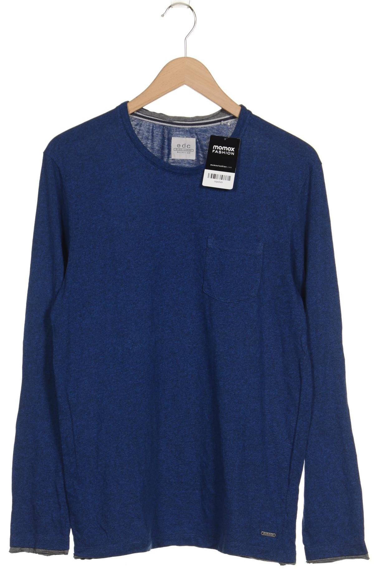 

edc by Esprit Herren Langarmshirt, blau, Gr. 52