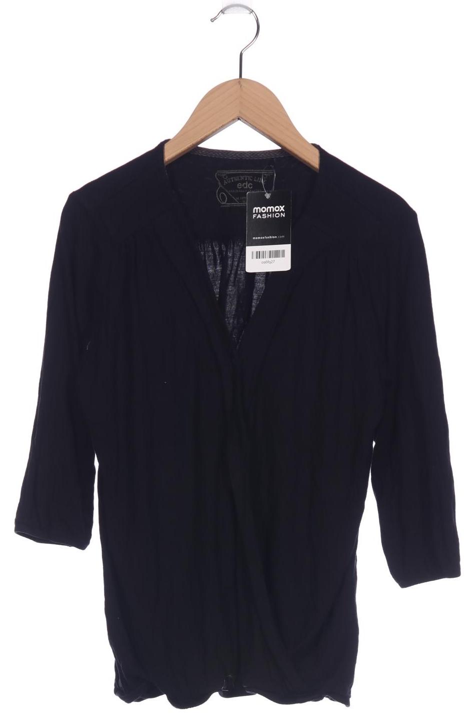 

edc by Esprit Damen Langarmshirt, schwarz, Gr. 36