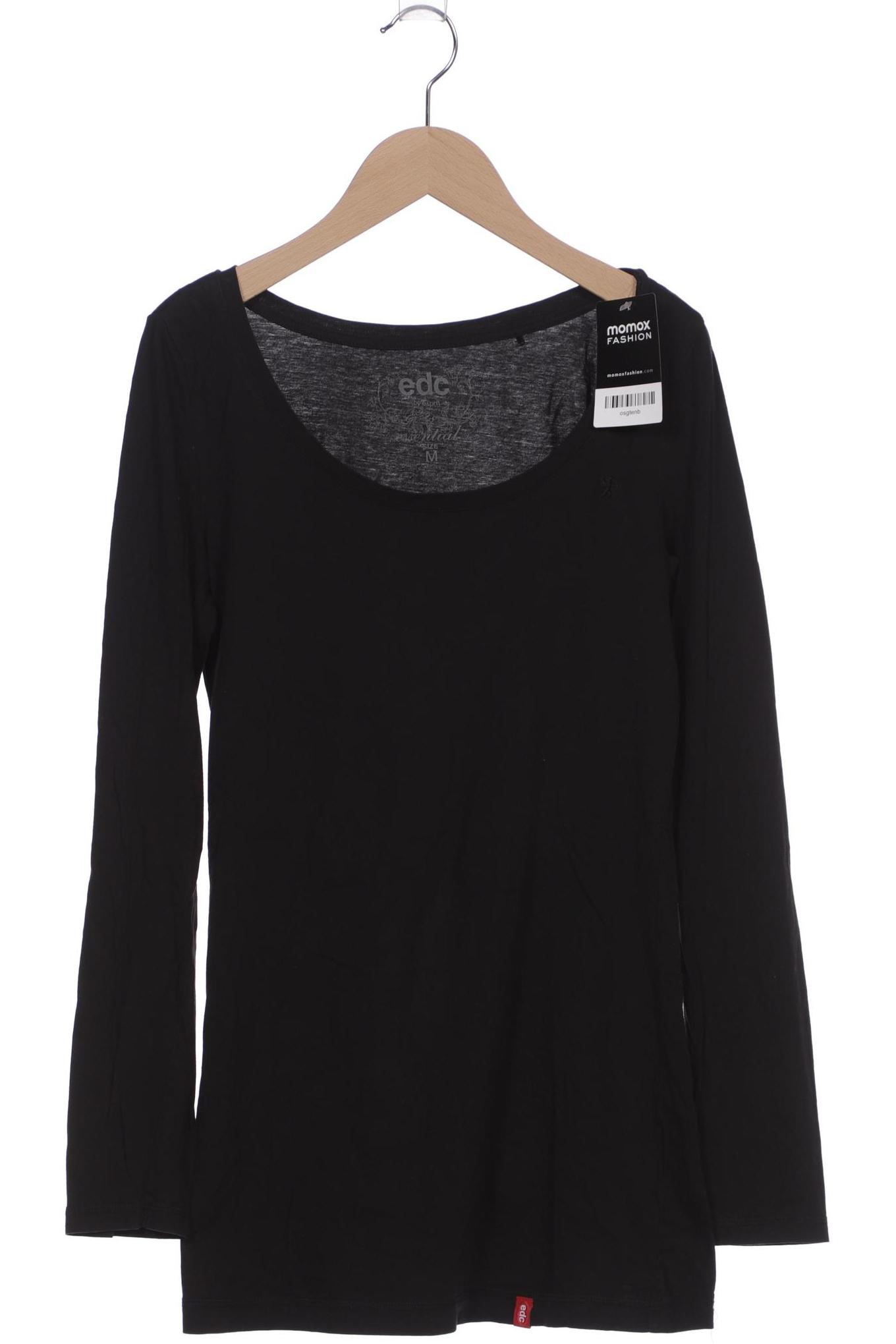 

edc by Esprit Damen Langarmshirt, schwarz, Gr. 38