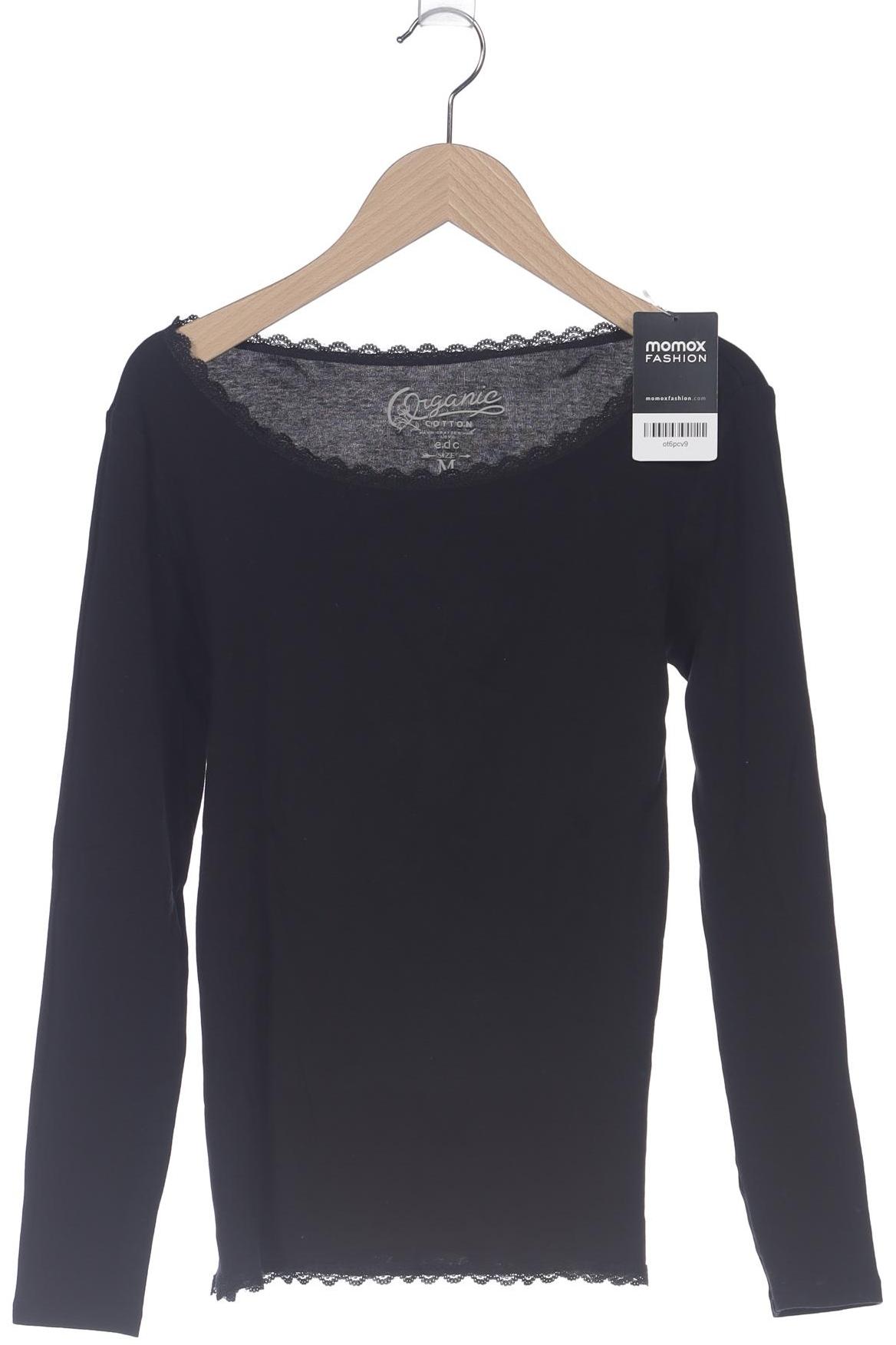 

edc by Esprit Damen Langarmshirt, schwarz, Gr. 38