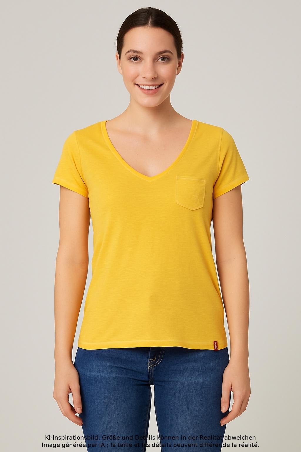 

edc by Esprit Damen T-Shirt, gelb, Gr. 34