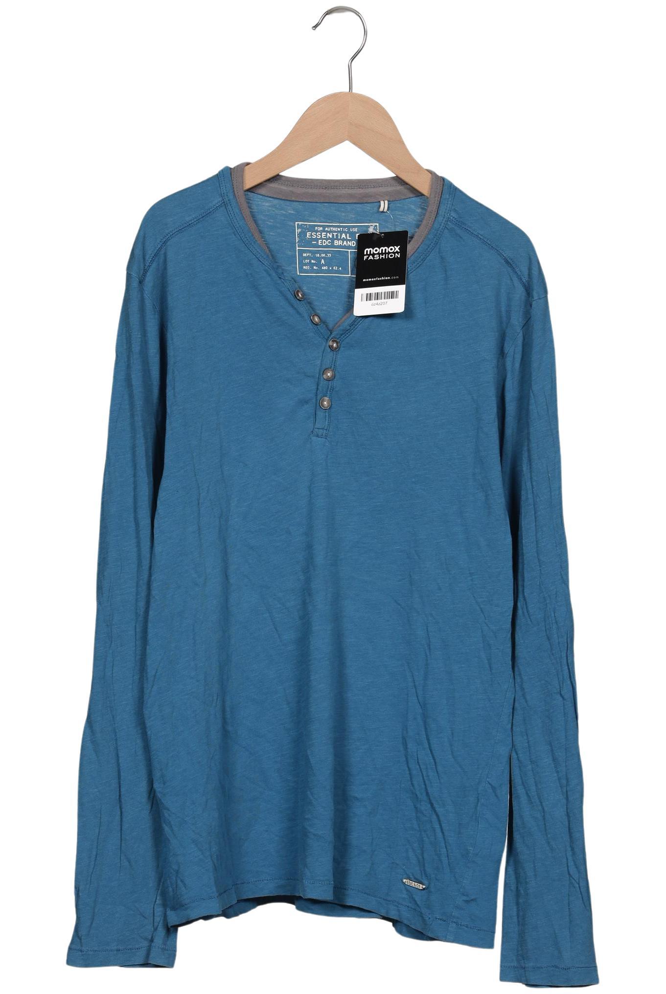 

edc by Esprit Herren Langarmshirt, blau, Gr. 48