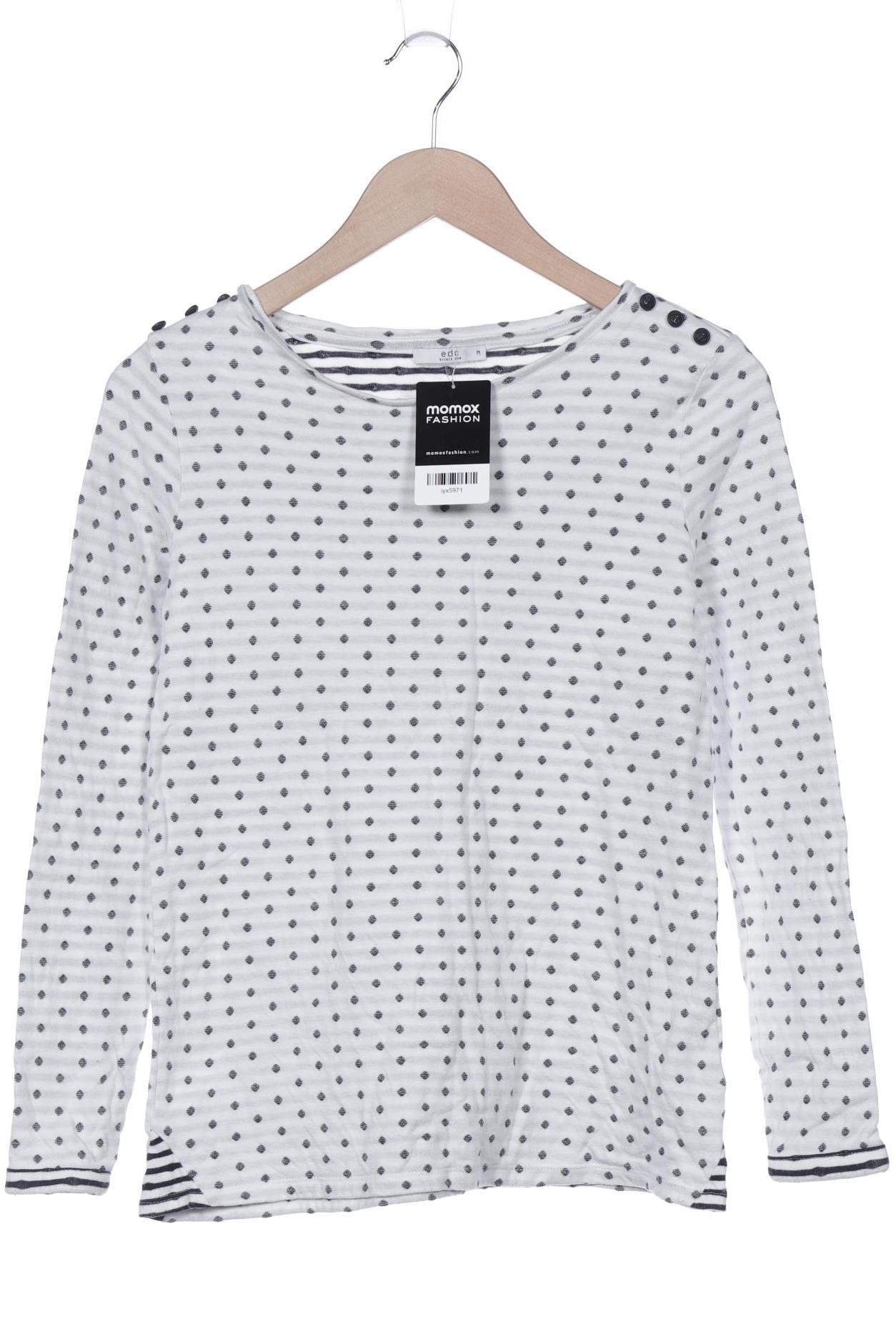 

edc by Esprit Damen Langarmshirt, weiß, Gr. 38