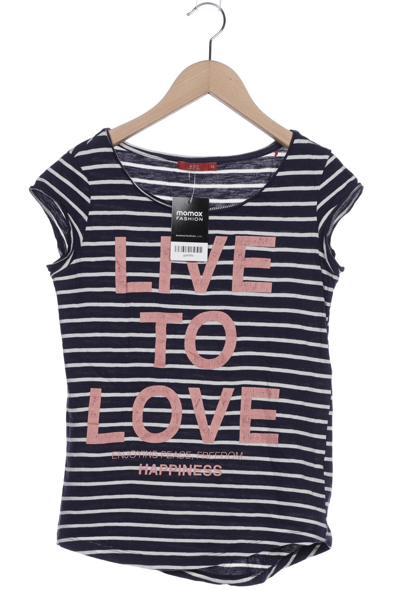 

edc by Esprit Damen T-Shirt, marineblau, Gr. 34