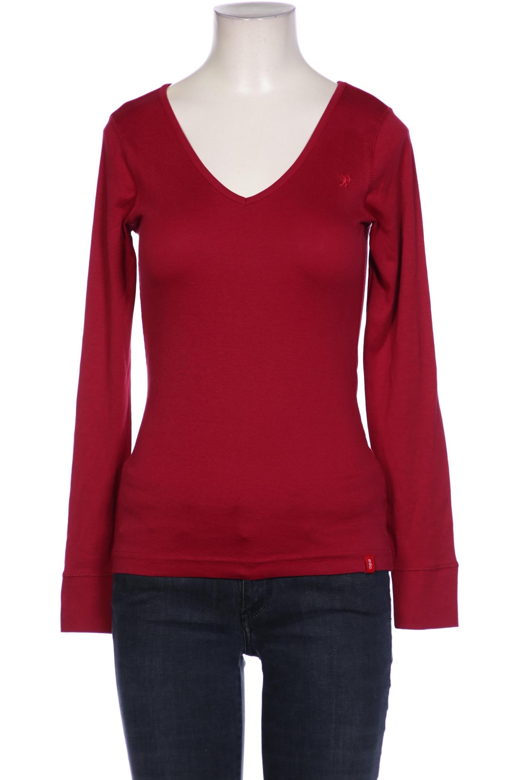 

edc by Esprit Damen Langarmshirt, bordeaux, Gr. 36