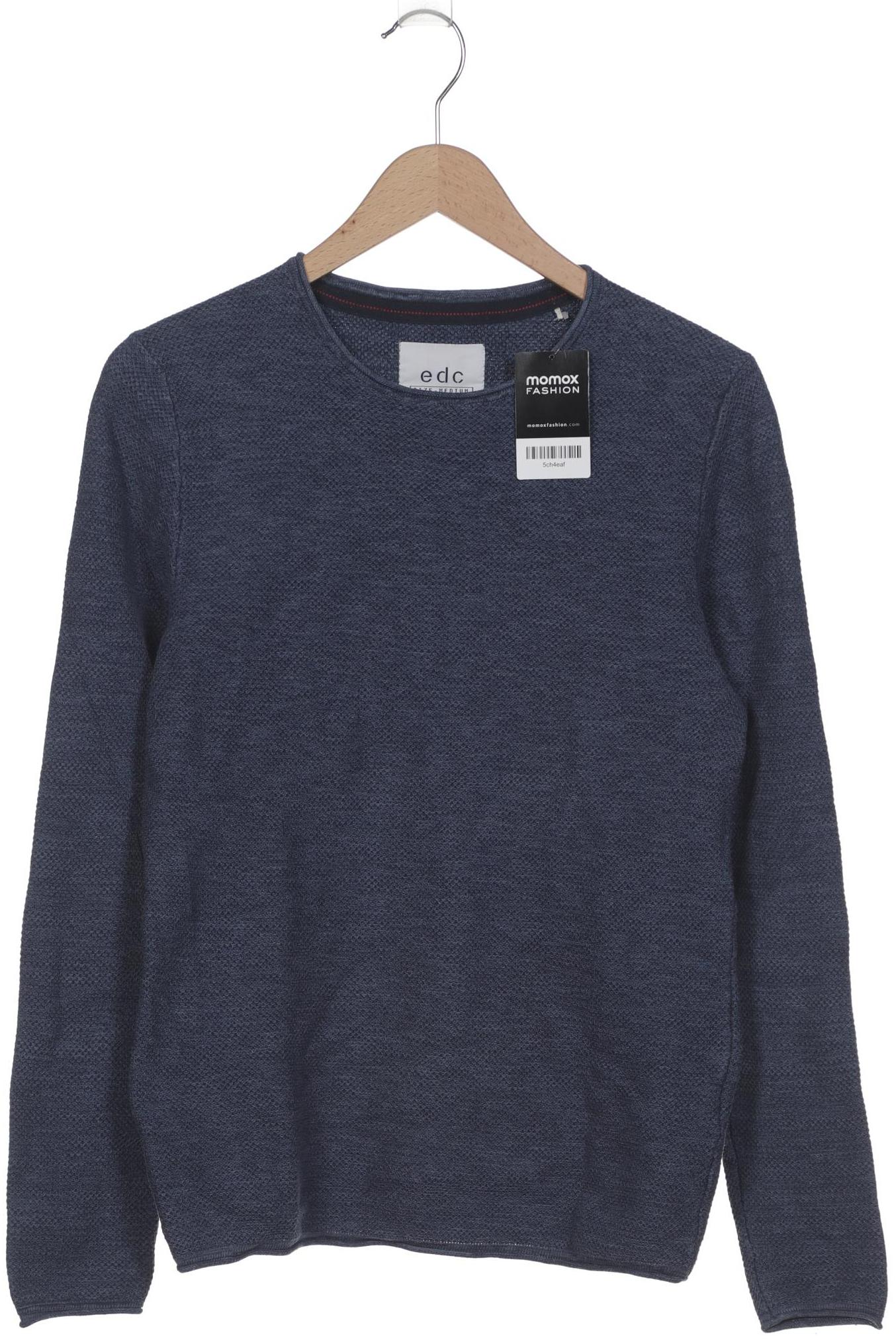 

edc by Esprit Herren Pullover, blau, Gr. 48