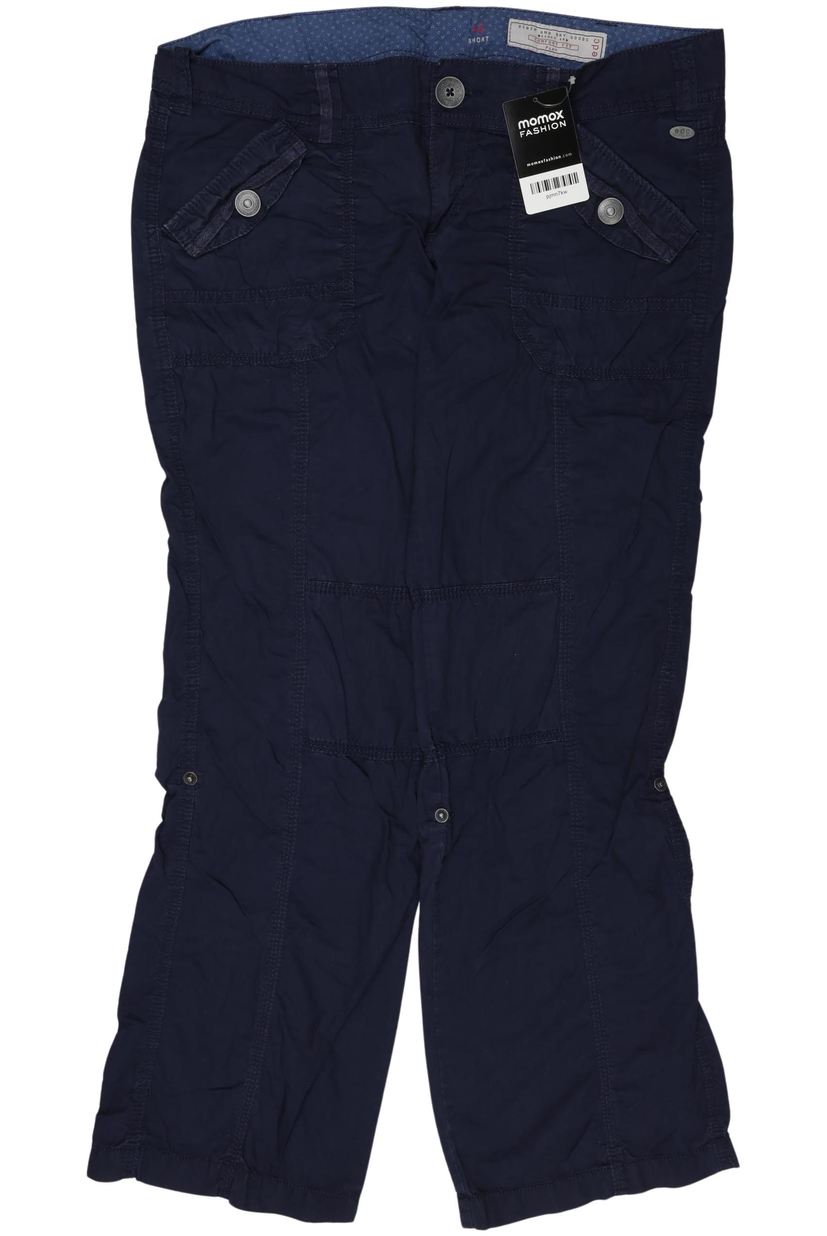 

edc by Esprit Damen Stoffhose, marineblau, Gr. 42