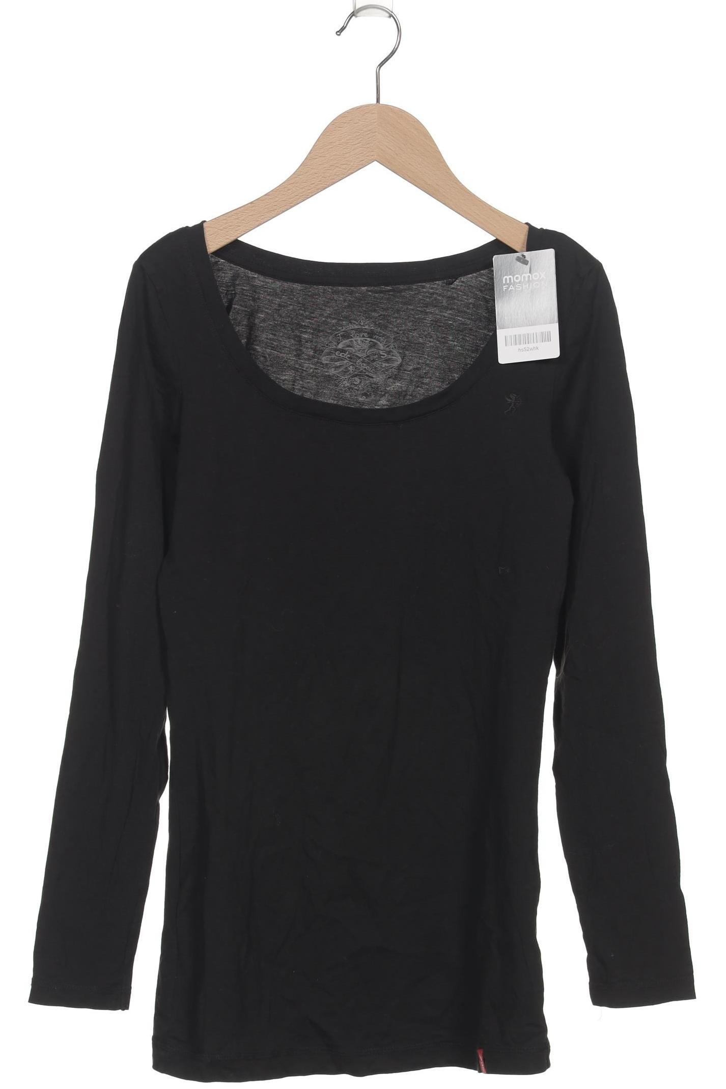 

edc by Esprit Damen Langarmshirt, schwarz, Gr. 36