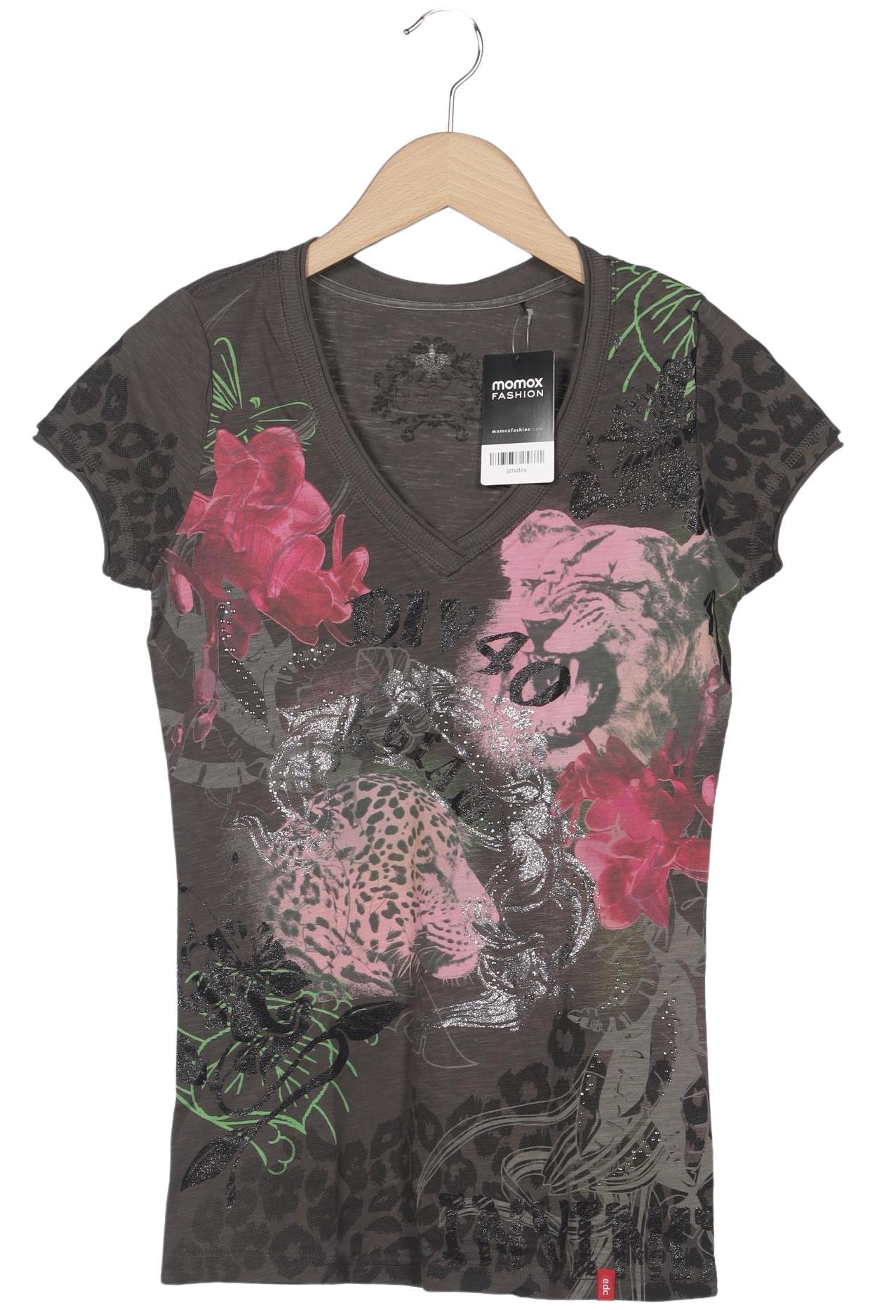 

edc by Esprit Damen T-Shirt, grau, Gr. 36