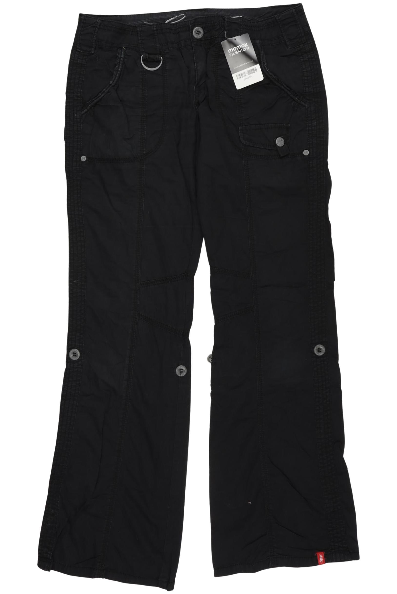 

edc by Esprit Damen Stoffhose, schwarz, Gr. 38