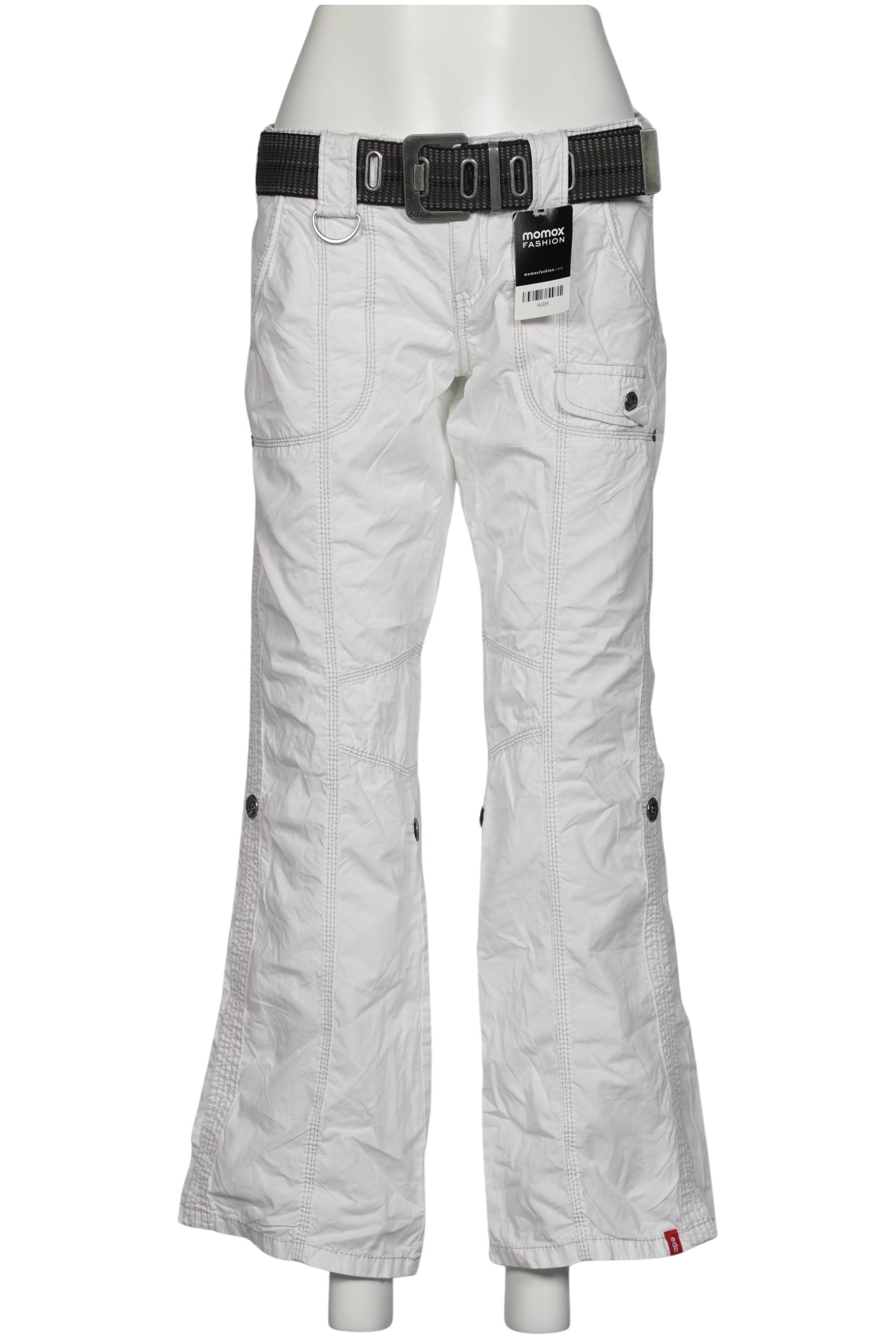 

edc by Esprit Damen Stoffhose, weiß, Gr. 38