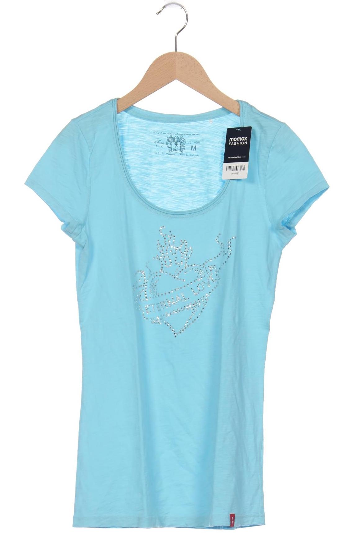 

edc by Esprit Damen T-Shirt, blau, Gr. 38