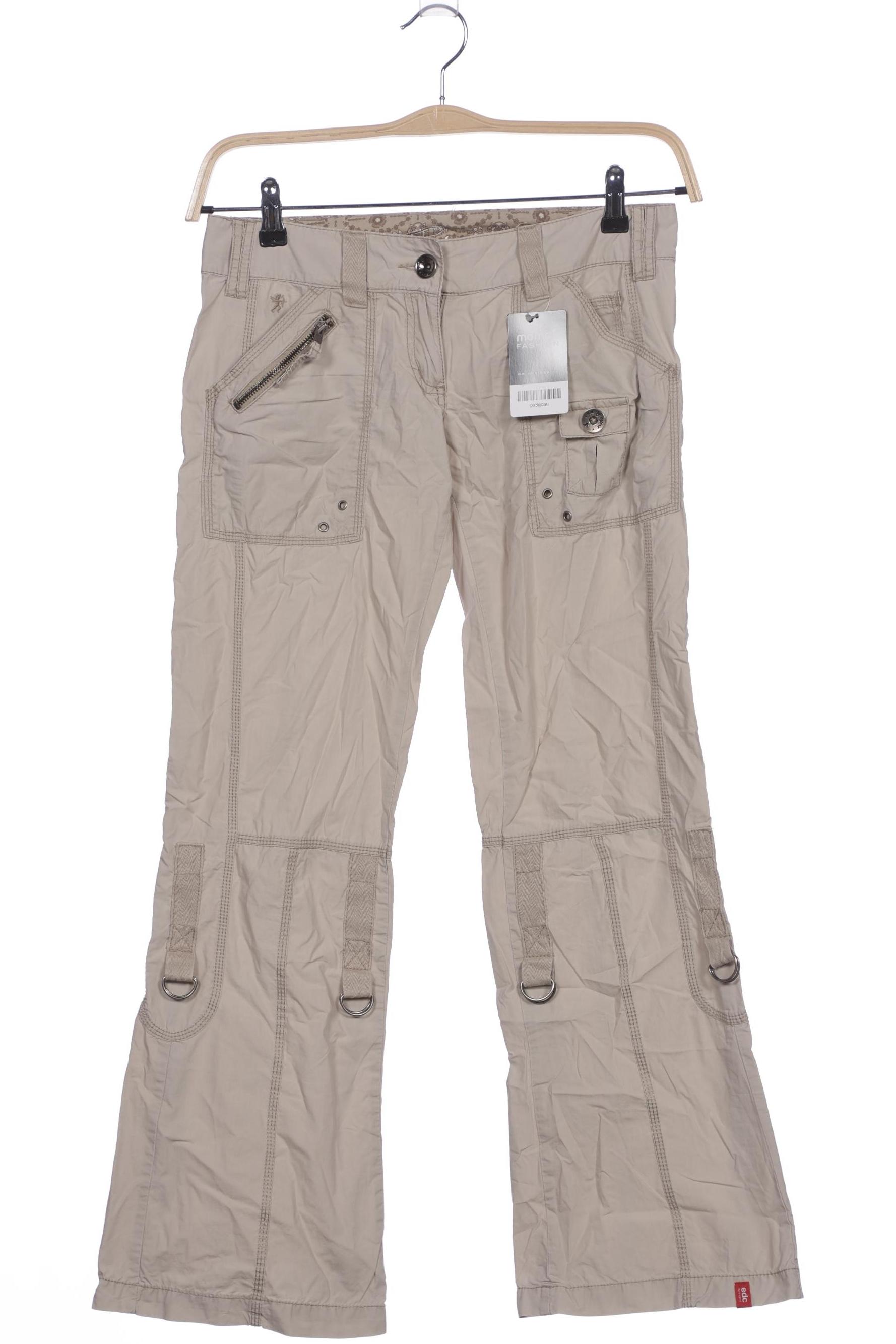 

edc by Esprit Damen Stoffhose, beige, Gr. 34