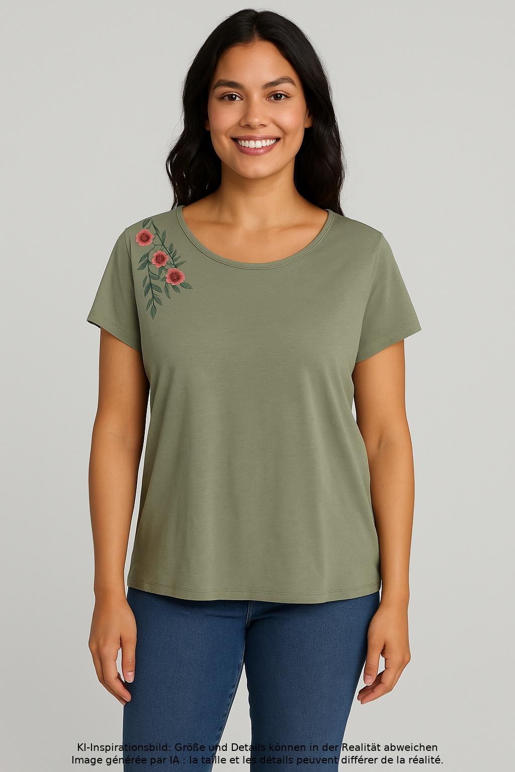 

edc by Esprit Damen T-Shirt, grün, Gr. 44